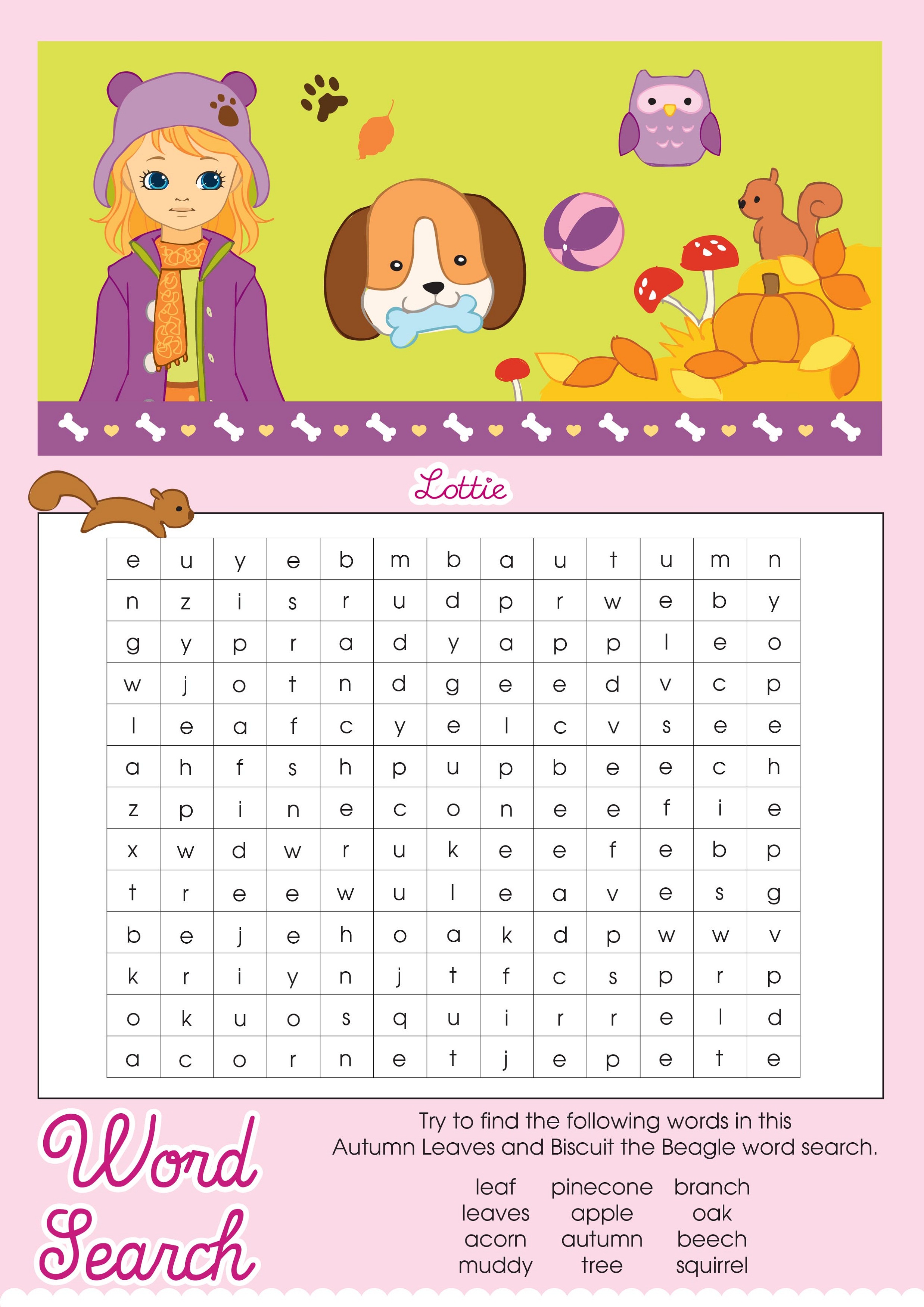 fall word search simple