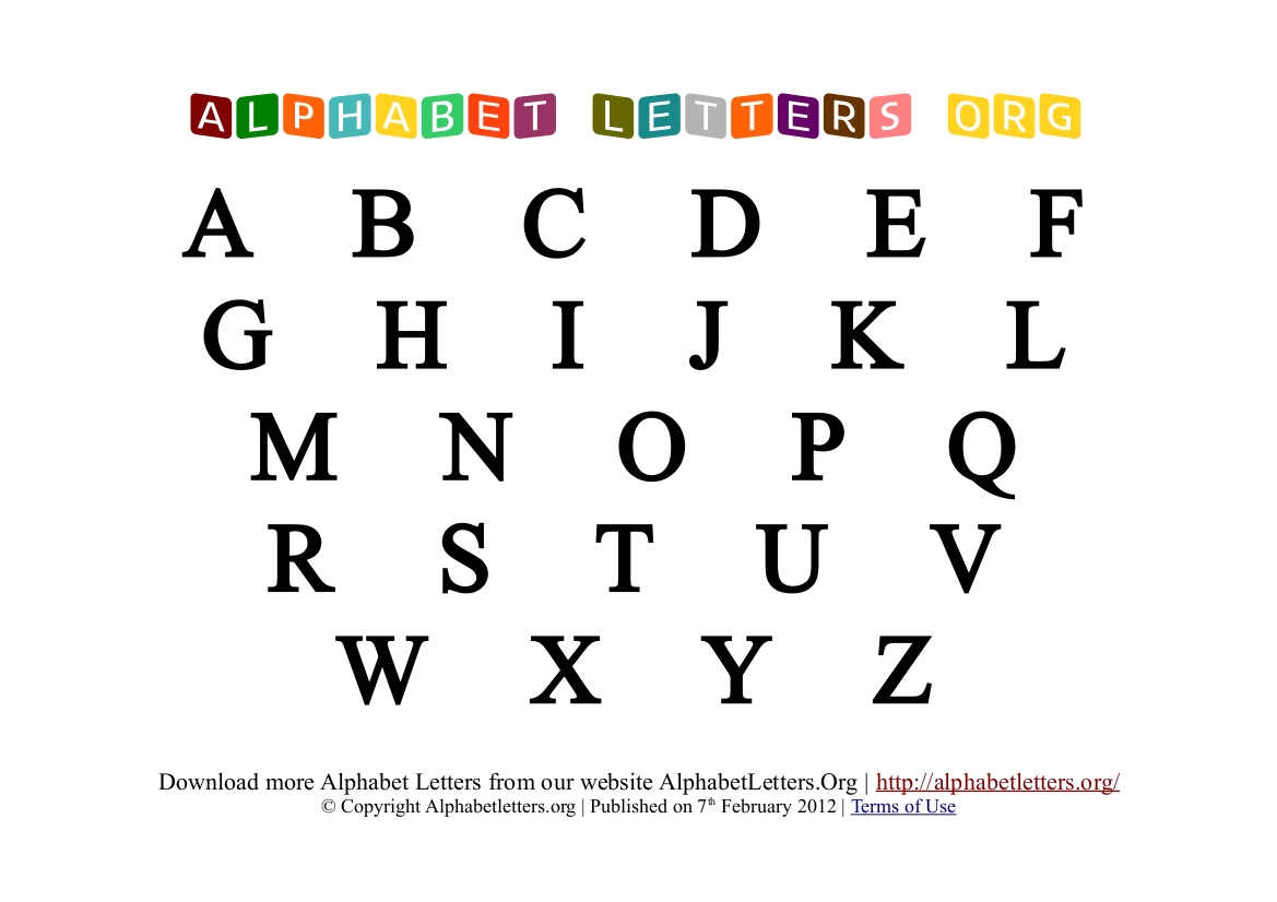free printable letters alphabet