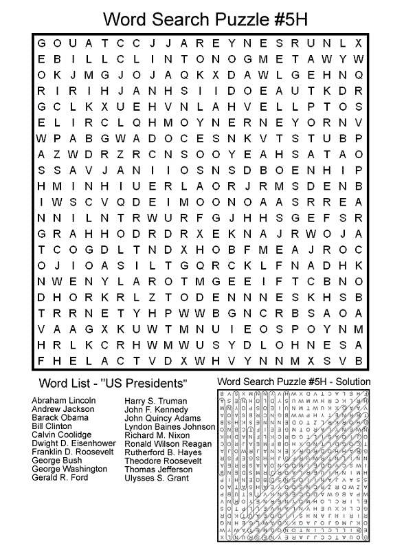 Free Printable Word Searches | Activity Shelter