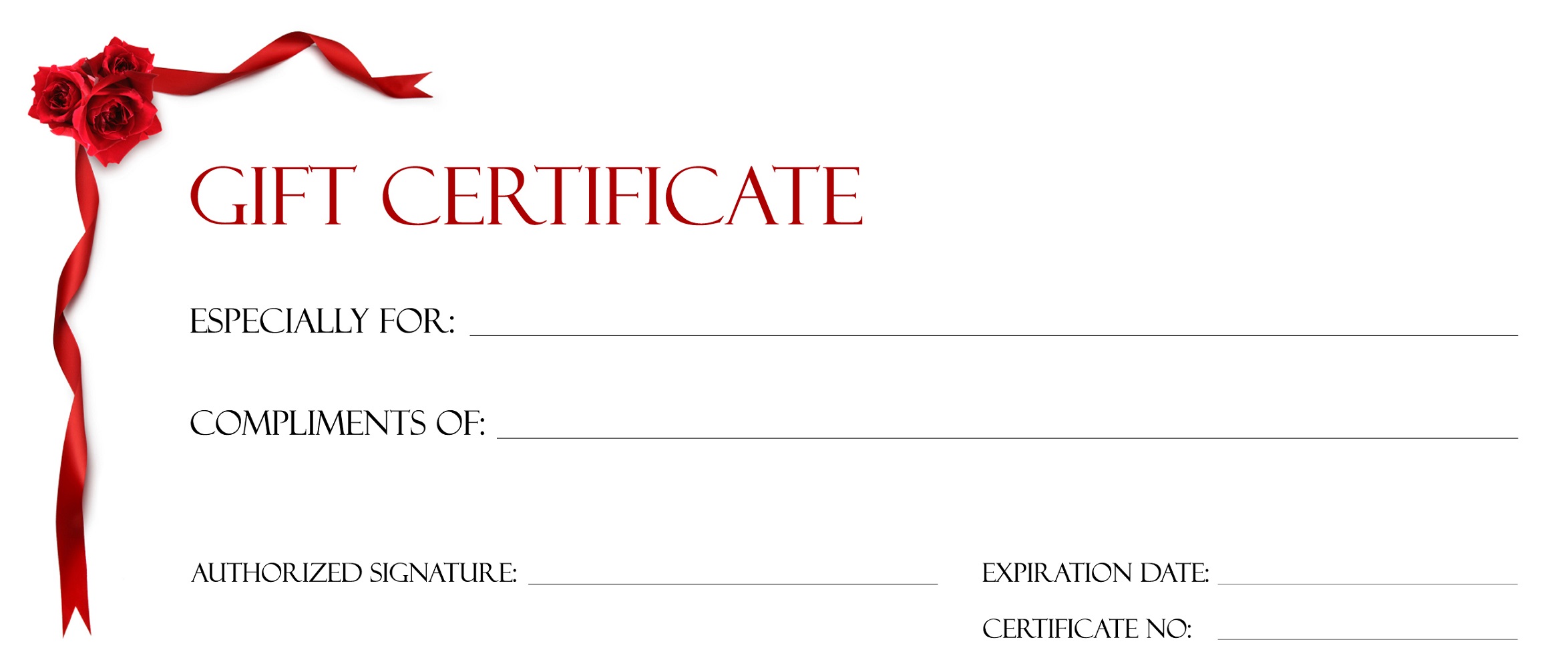 Sample Printable Gift Certificate