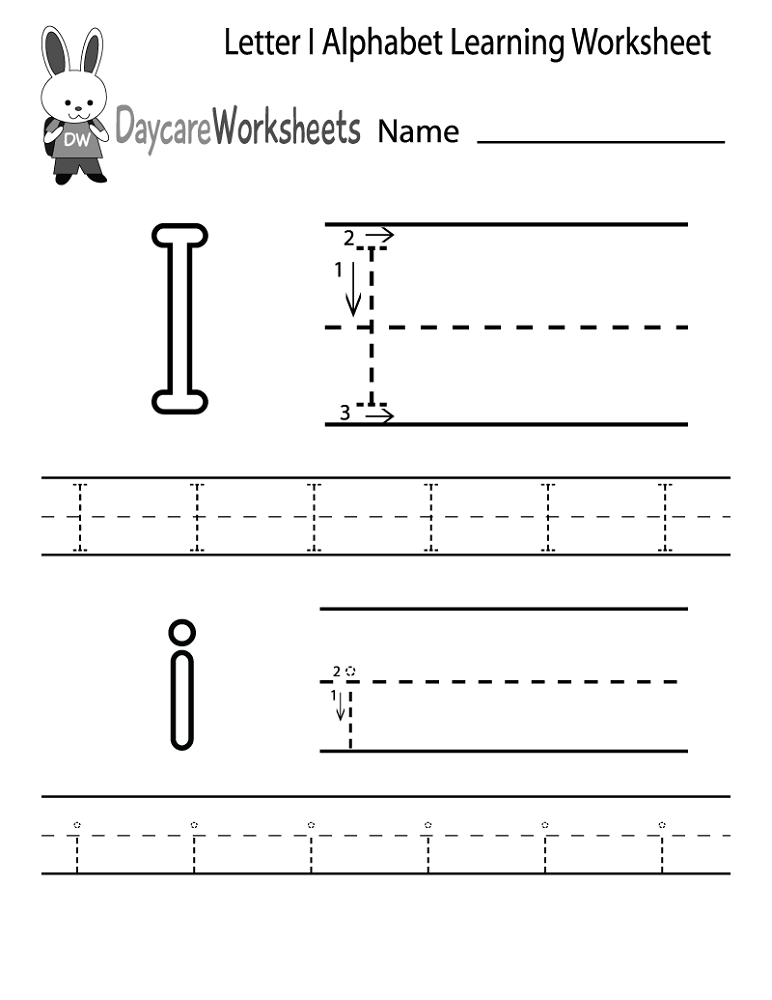 letter i worksheet 2016