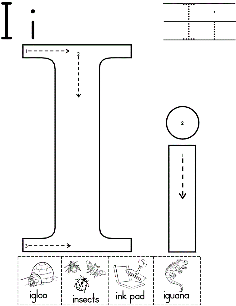 letter i worksheet coloring