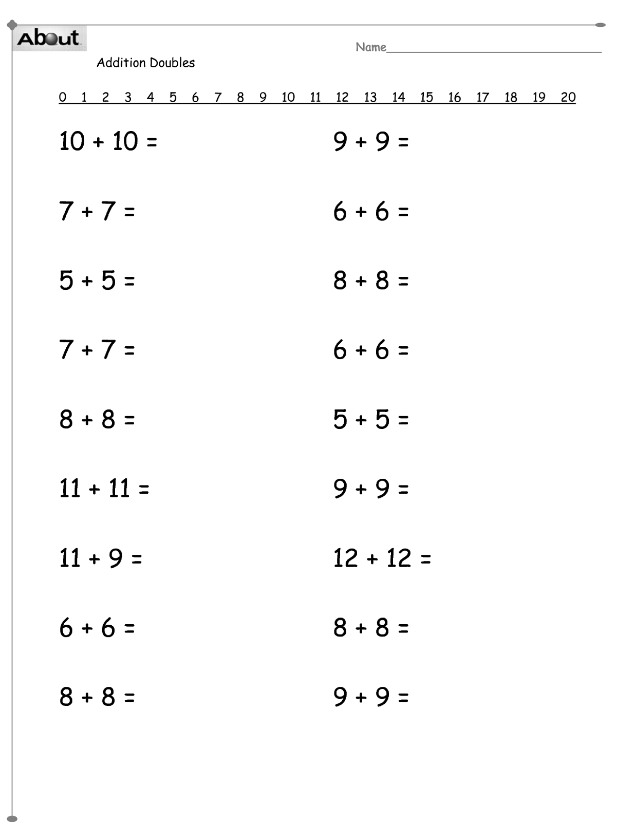 easy math worksheets for grade 1