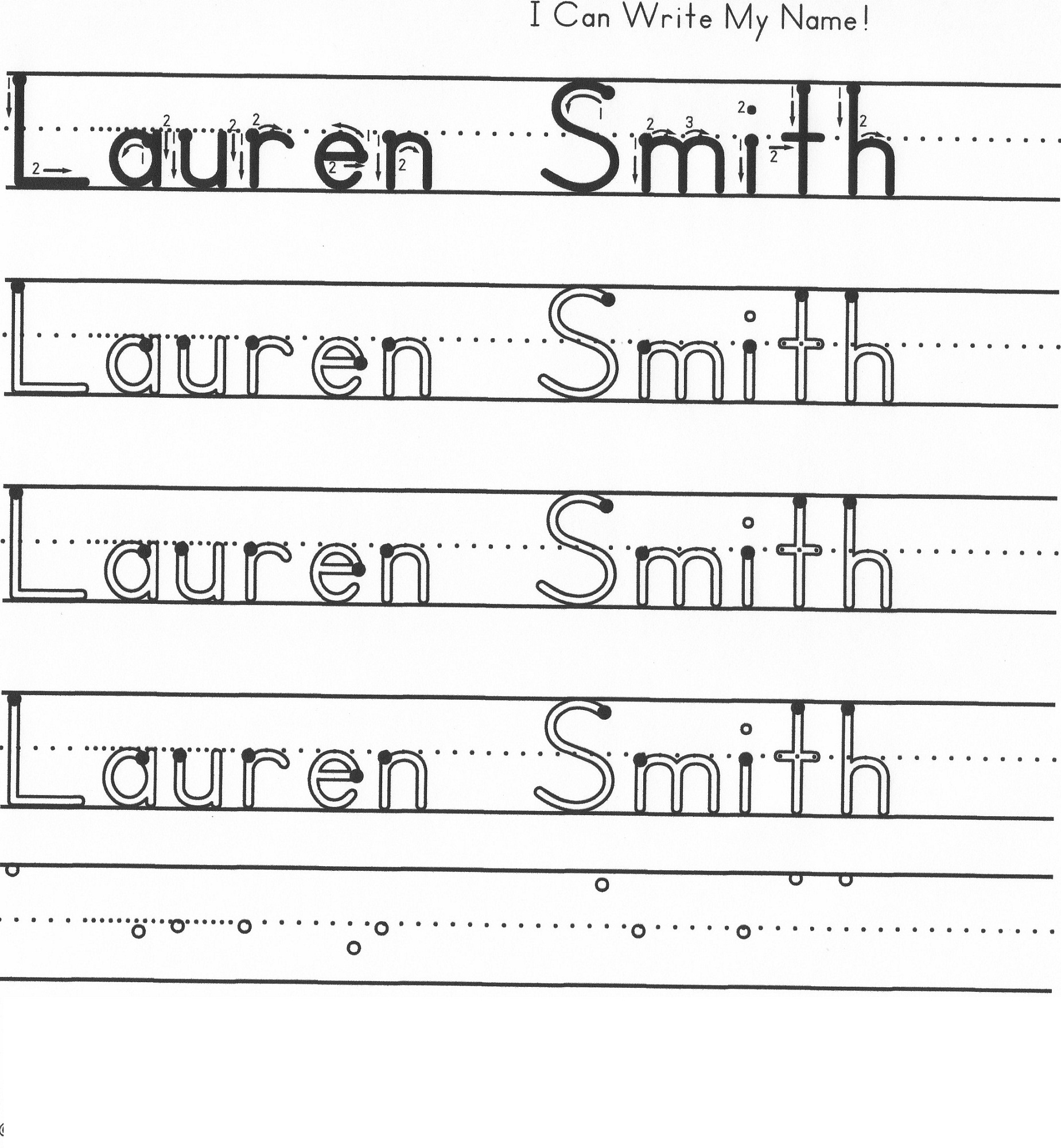 Free Printable Name Writing Practice Sheets