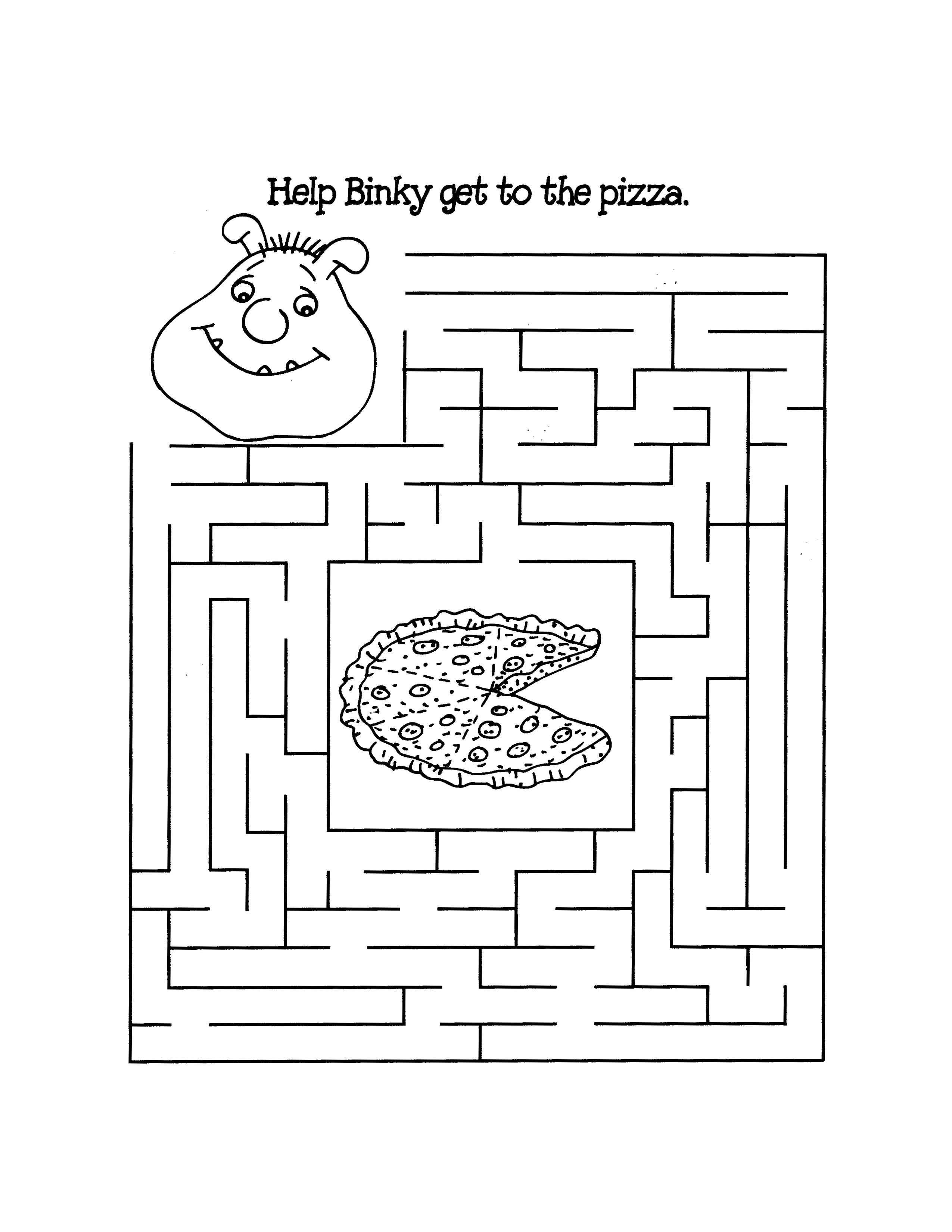 pizza maze for kids simple