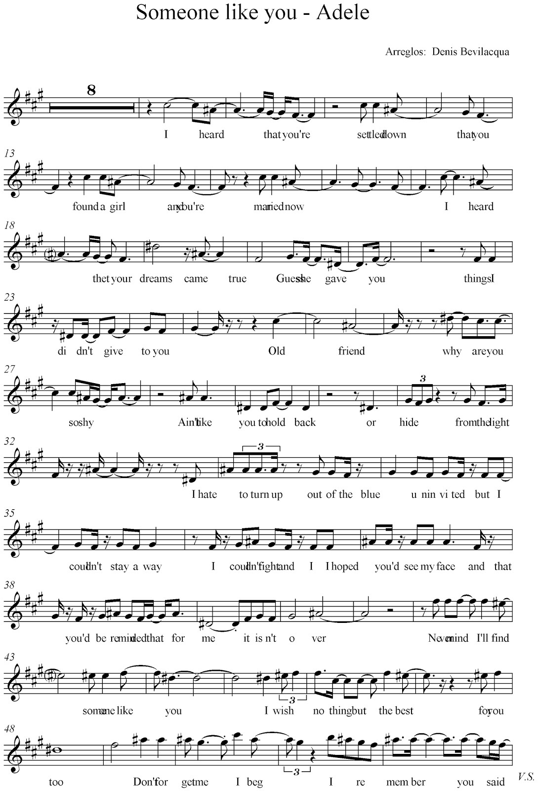 someone like you sheet music best