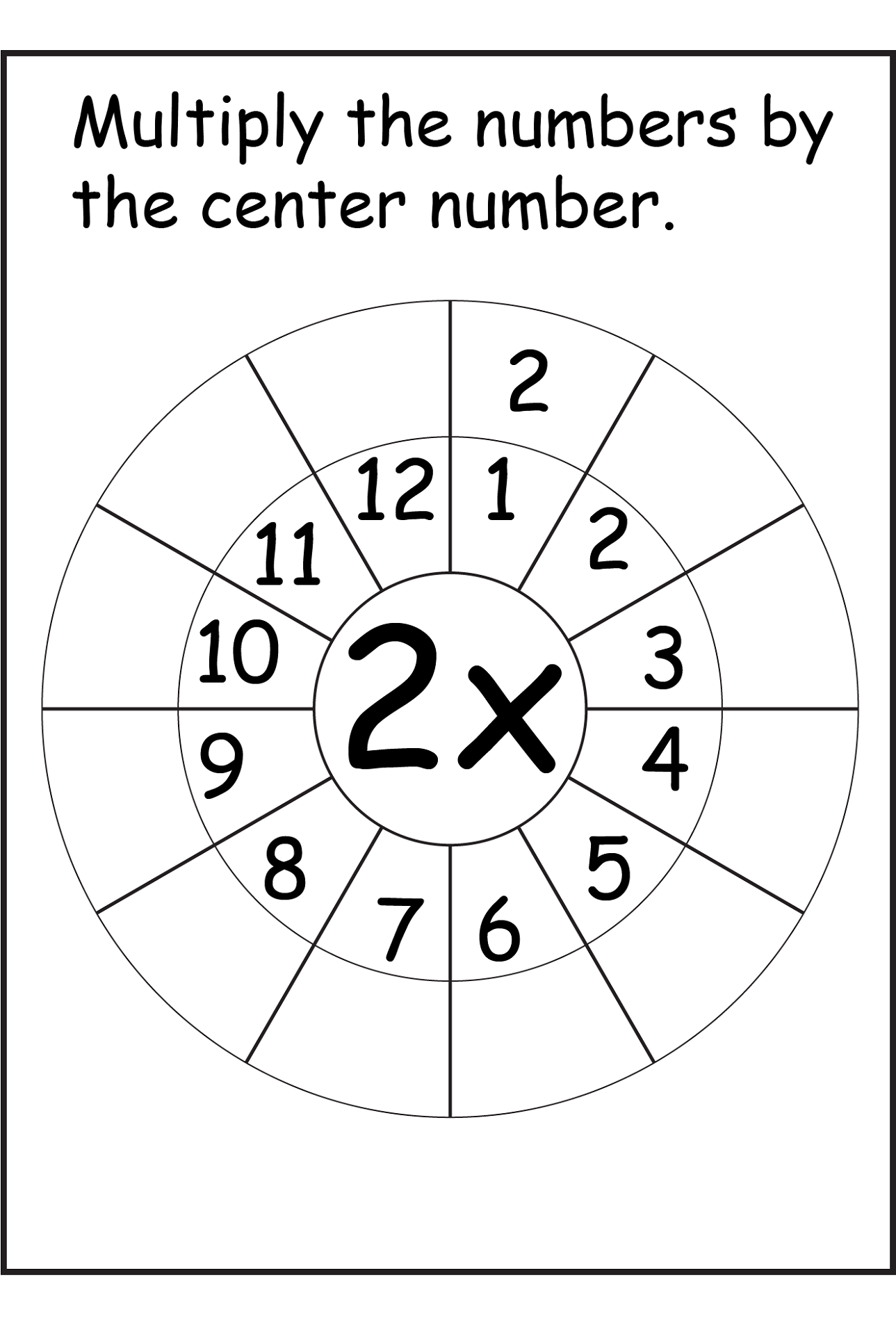 2 times table worksheet table