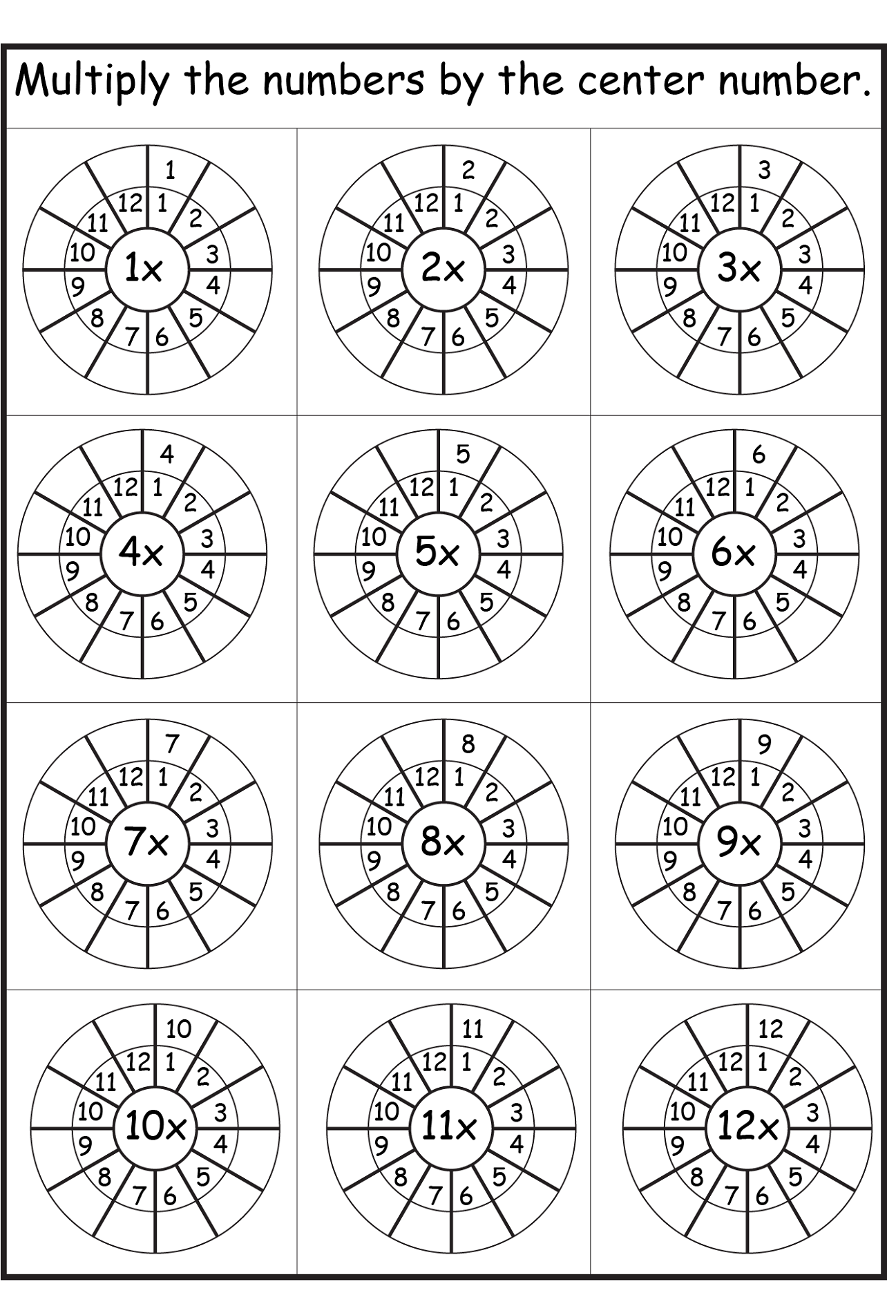 8 times table worksheet interesting