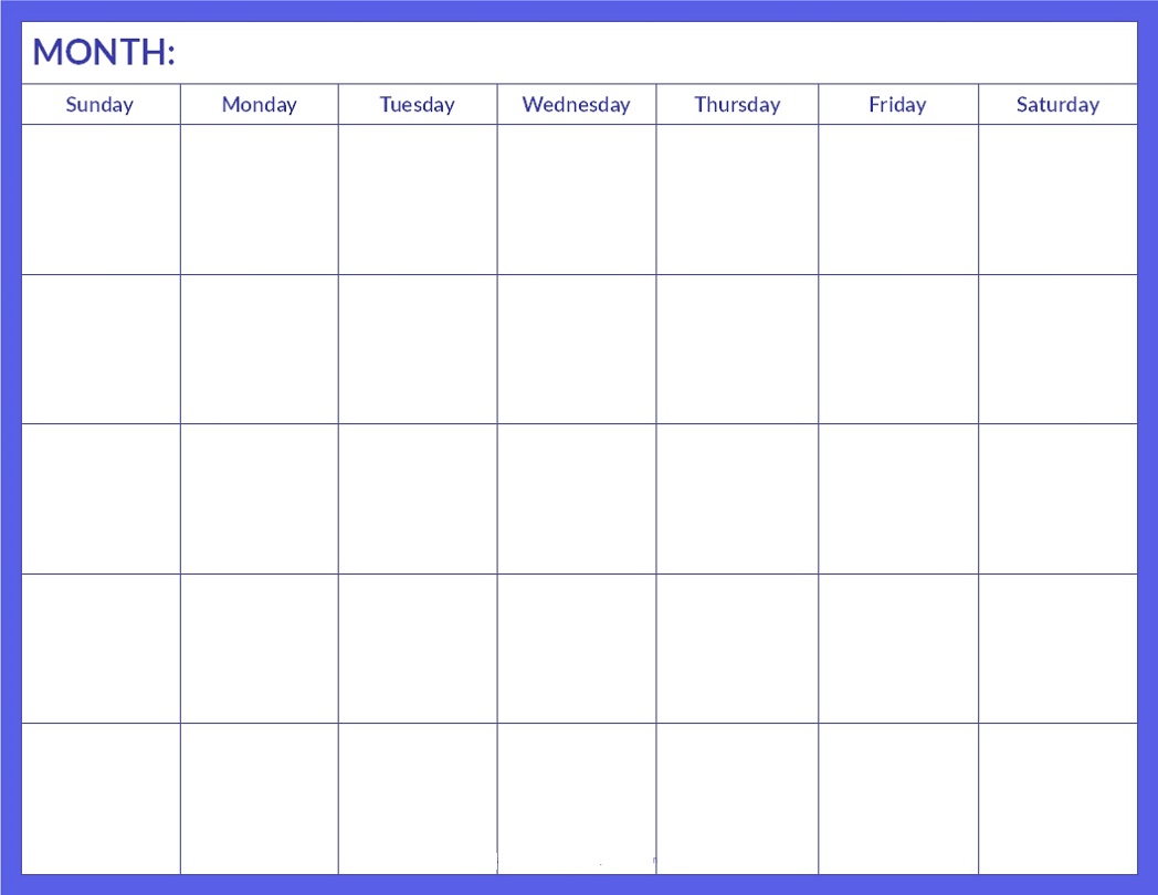 blank calendar pages simple