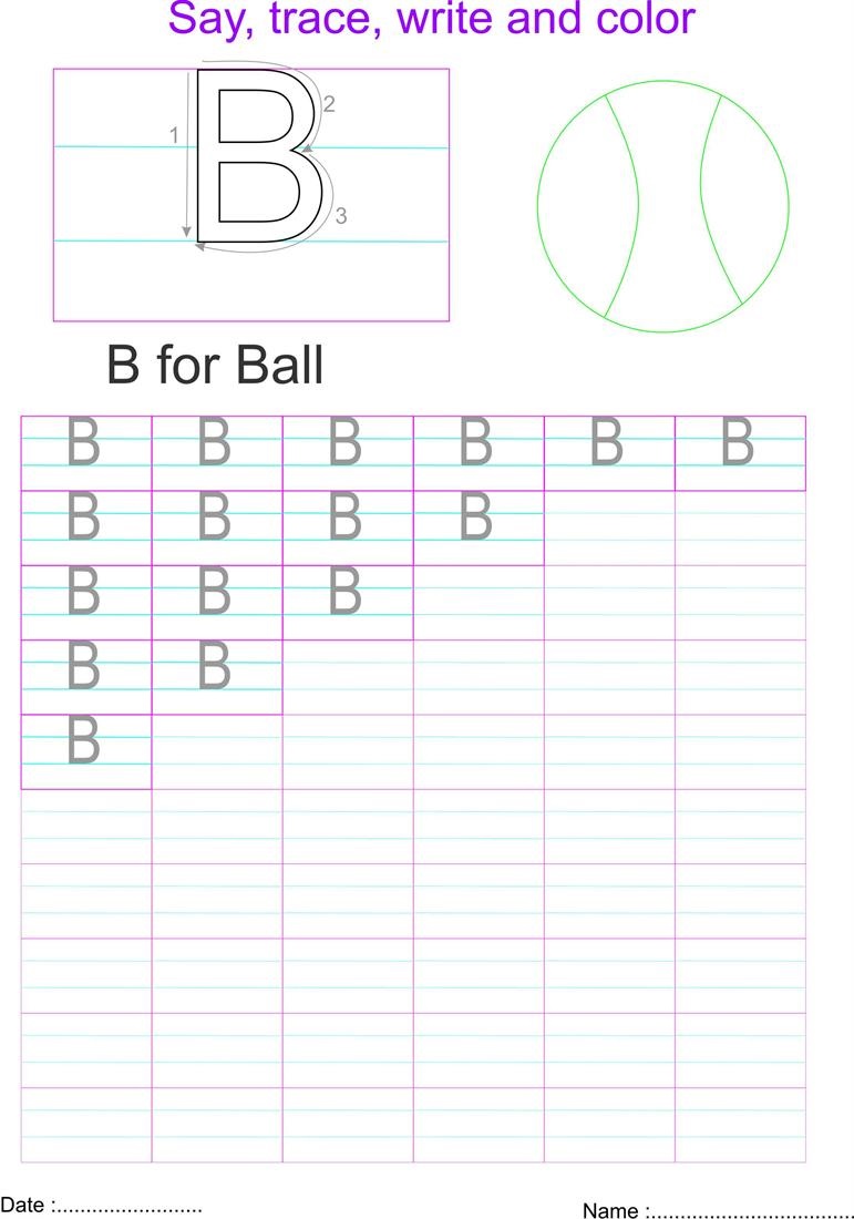 capital letters worksheet letter B