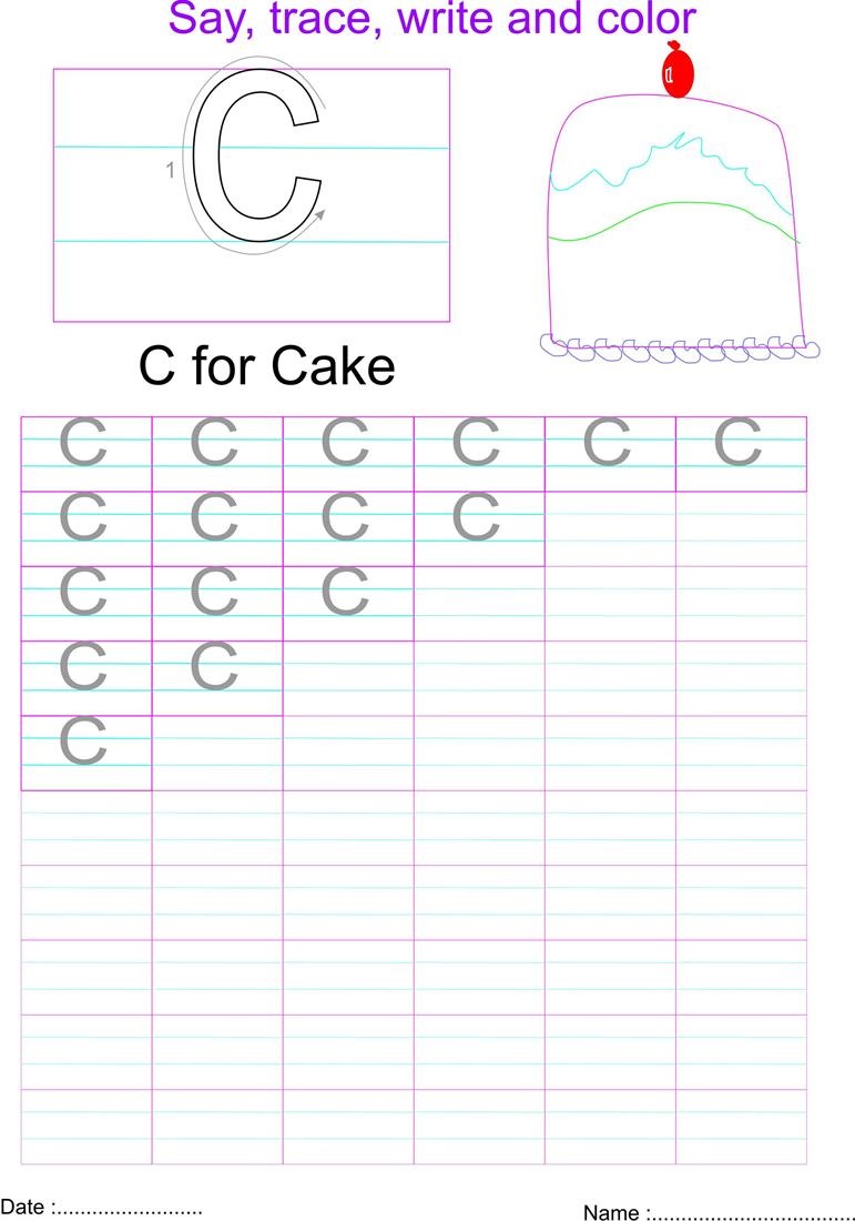 capital letters worksheet letter C