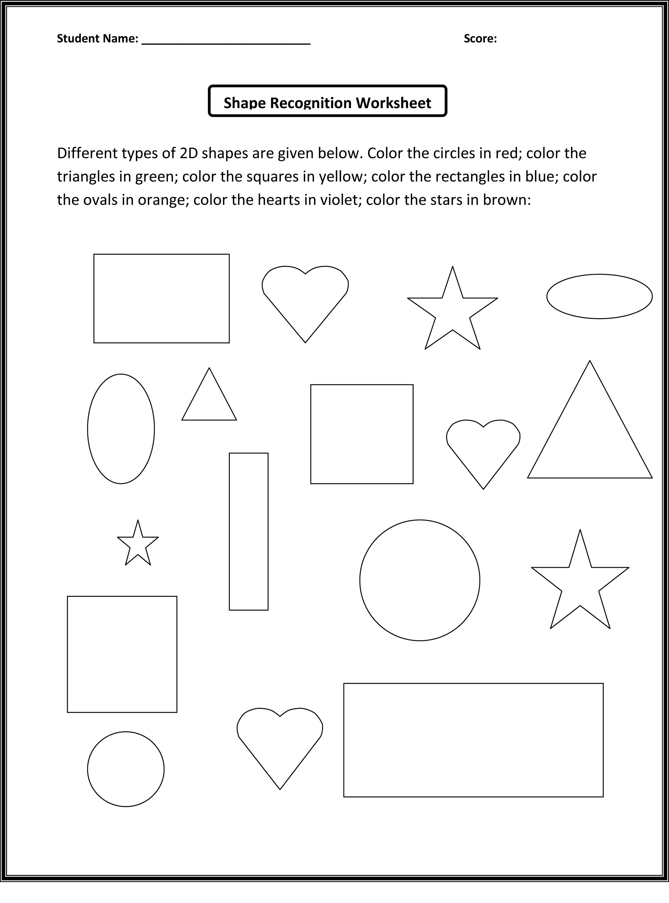 Color by Shapes Worksheets | Activity Shelter