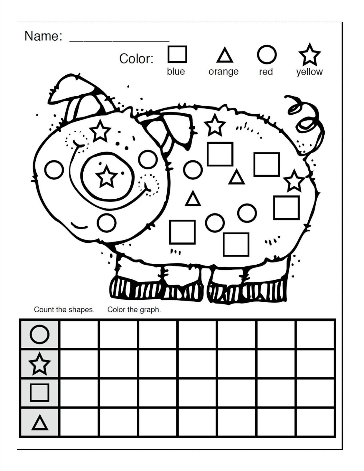 Color by Shapes Worksheets Activity Shelter