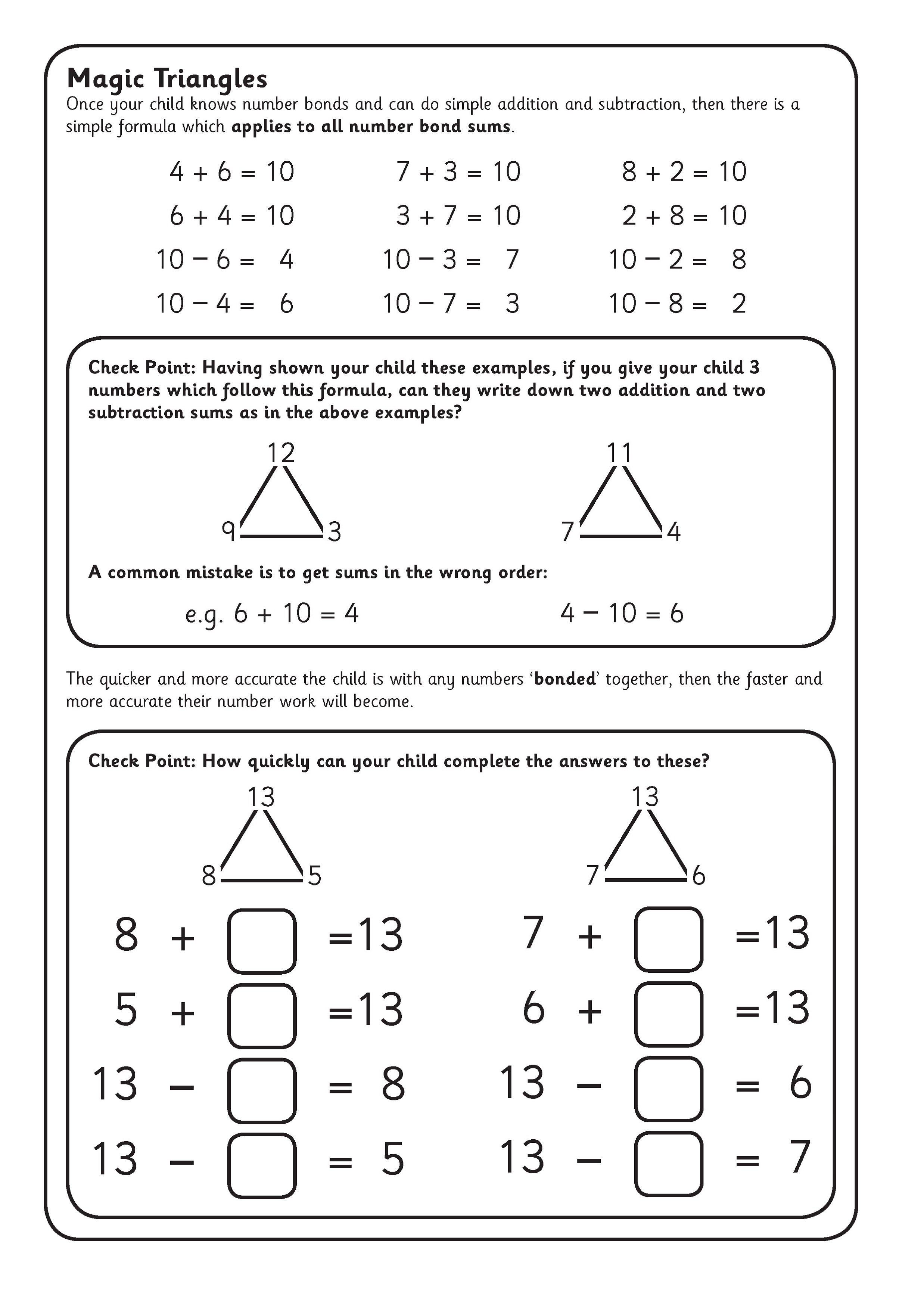 math-fact-triangles-worksheet