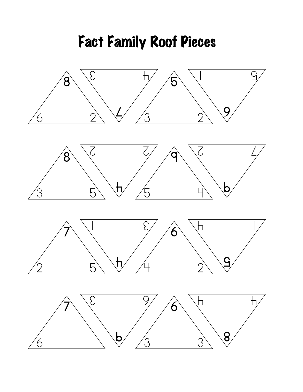 fact triangles worksheet printable