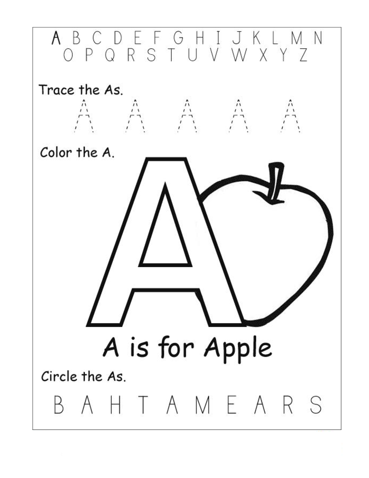 Free Printable Alphabet Worksheets For Pre K