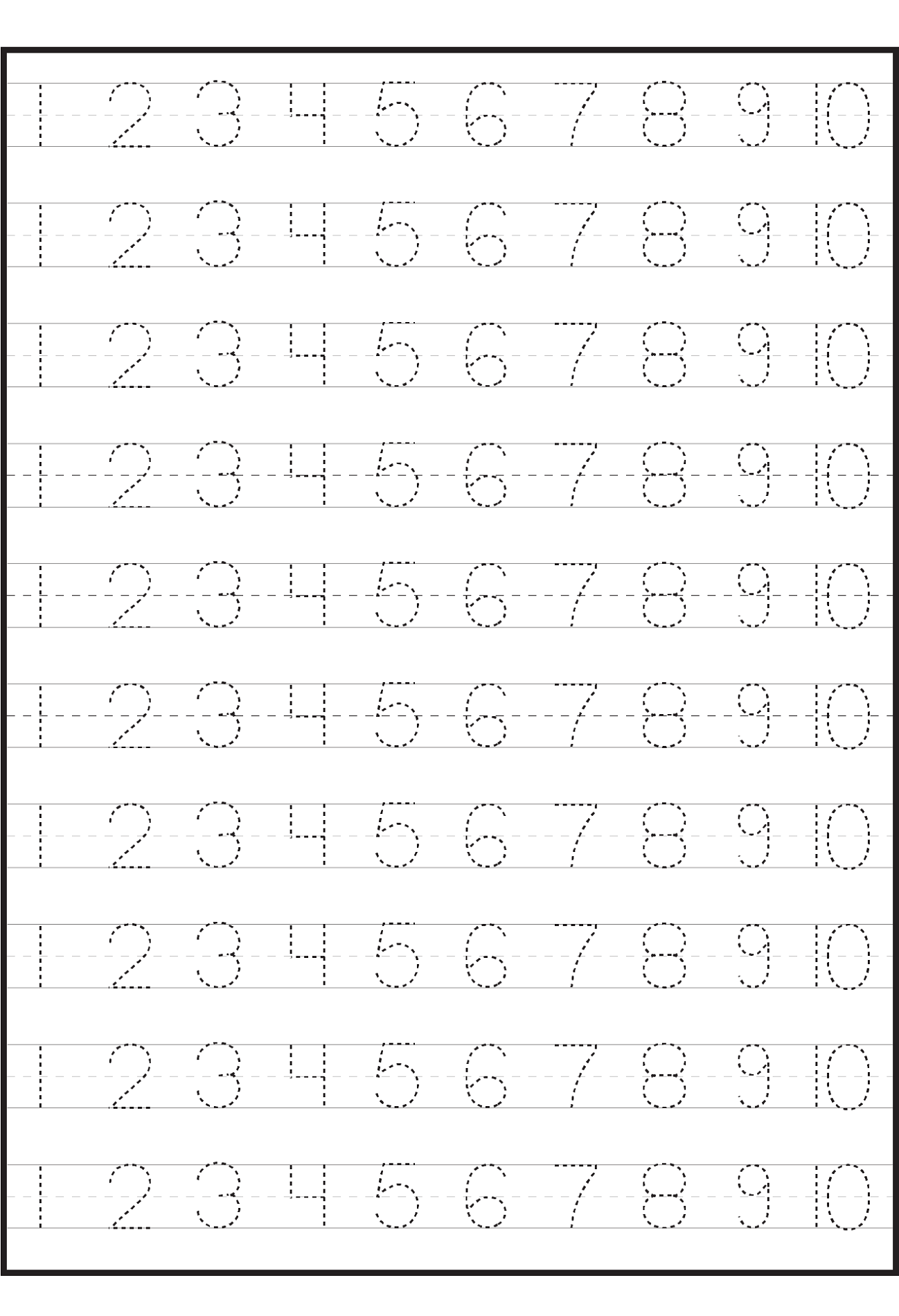 free number tracer worksheet