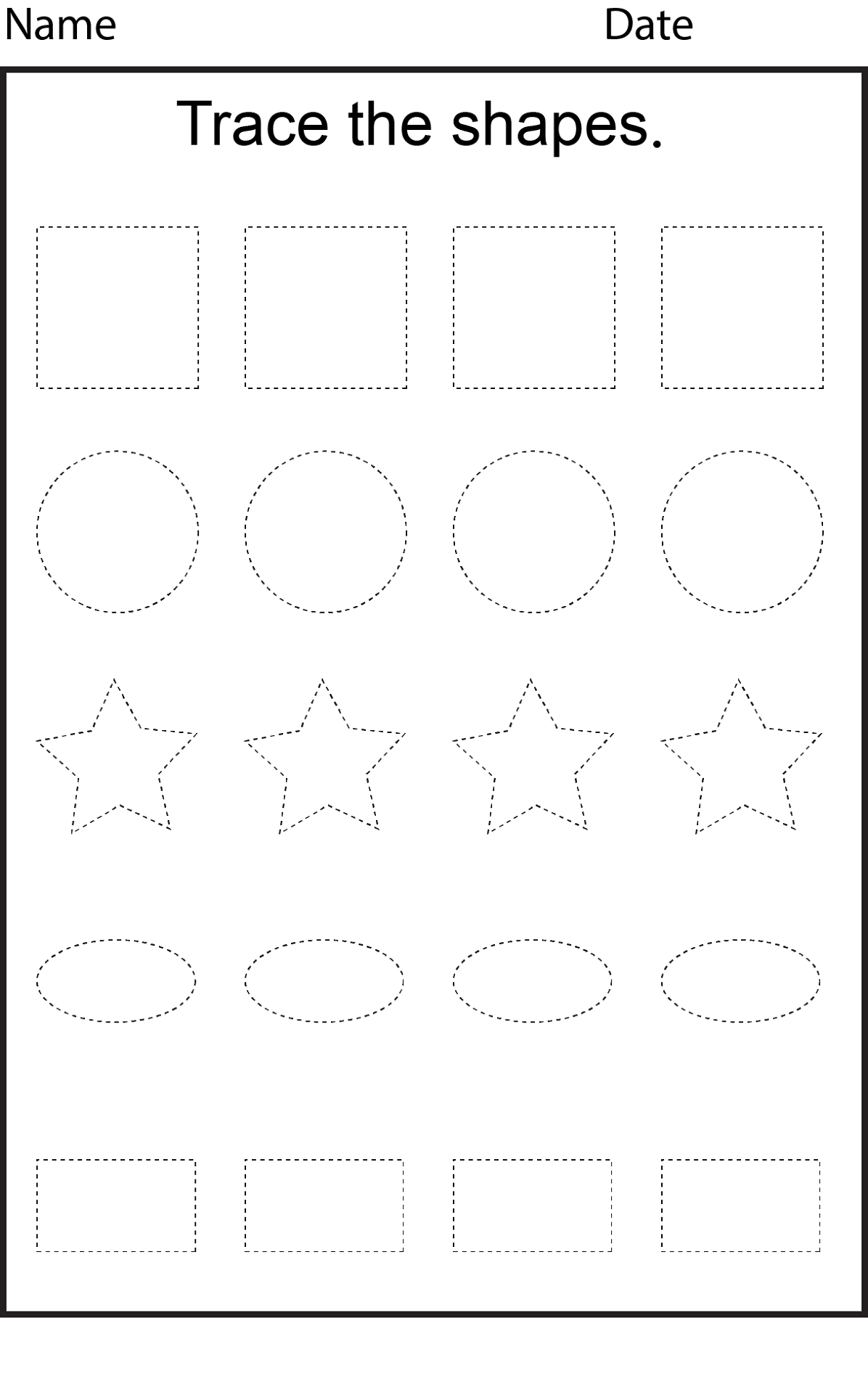 free shapes worksheets for practice
