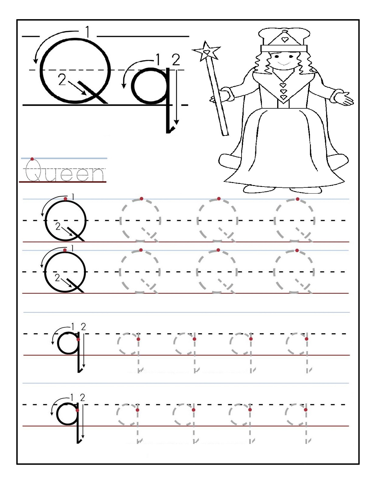 free traceable worksheet queen