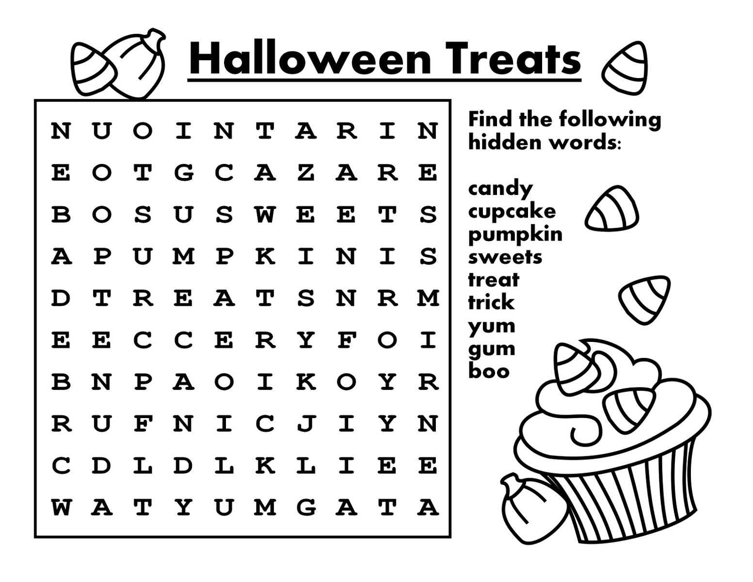 halloween activities for kids treats