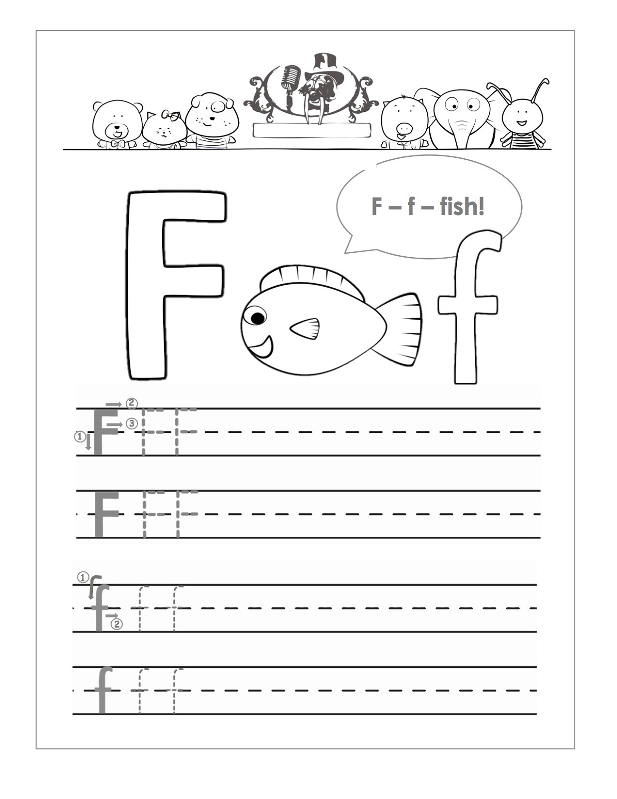 handwriting sheets fish