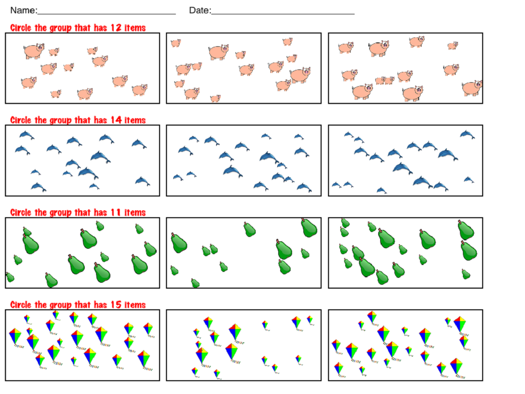 math fun worksheet with pictures