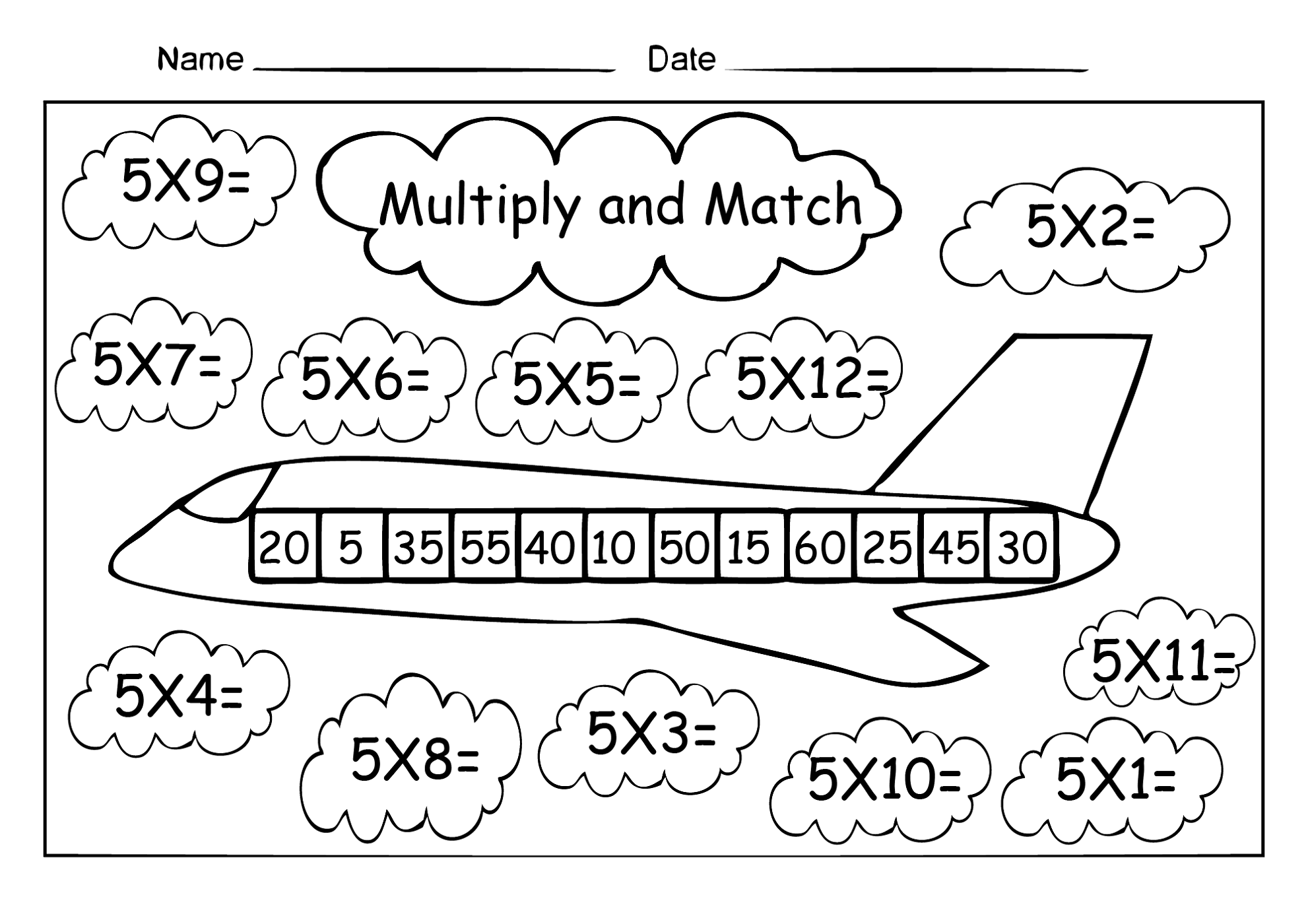 math times tables worksheets for children