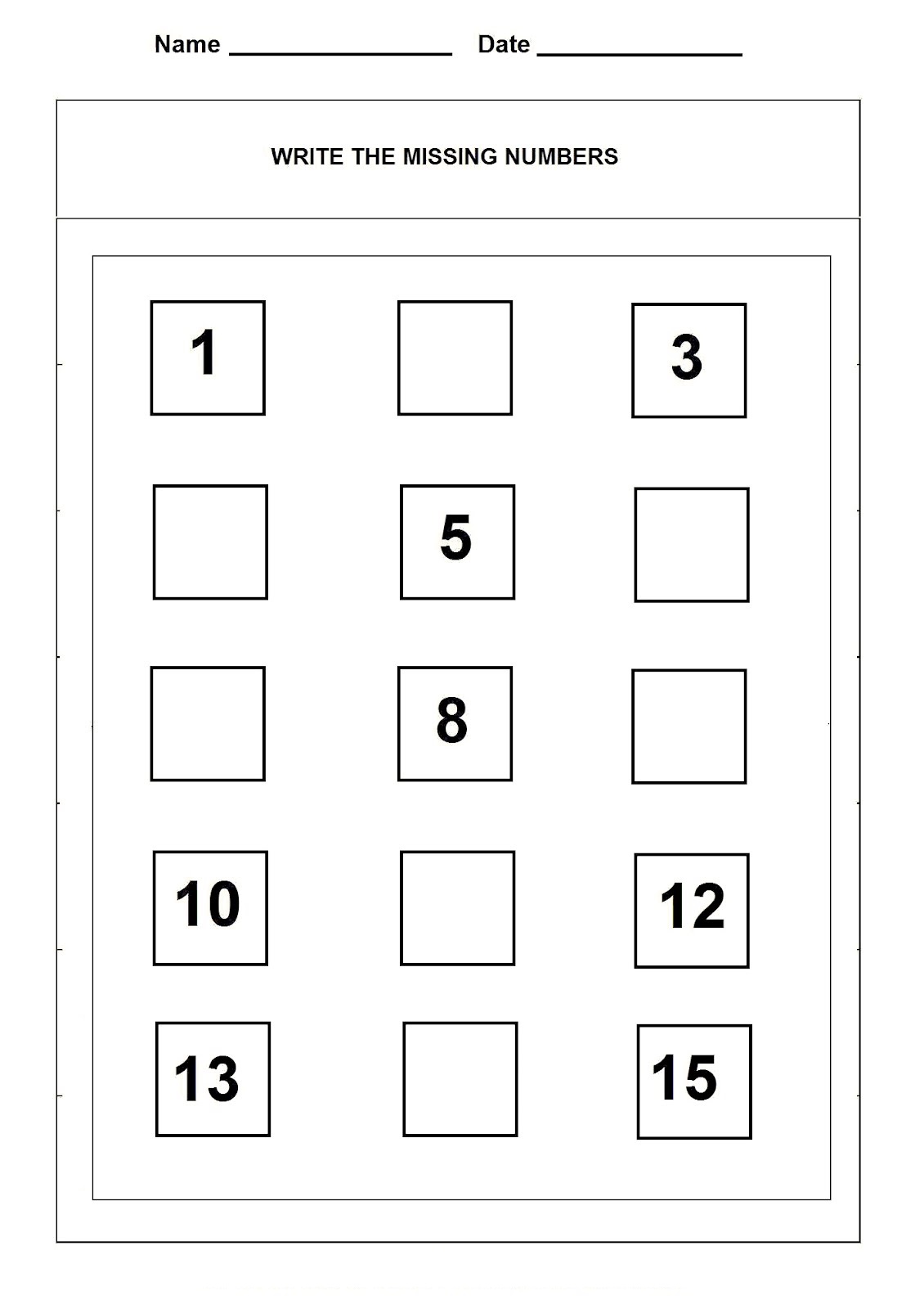 Numbers To 15 Worksheets