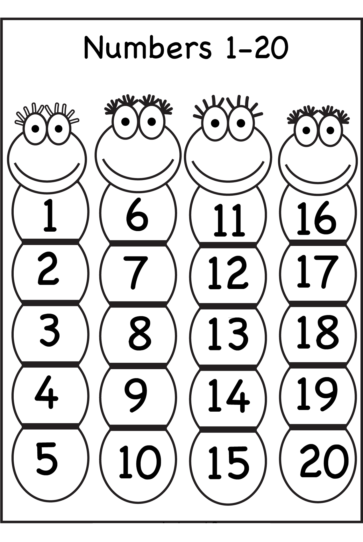 Numbers To 20 Worksheet