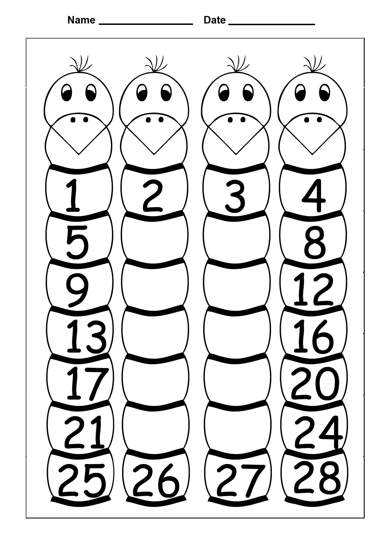number chart 1-30 counting