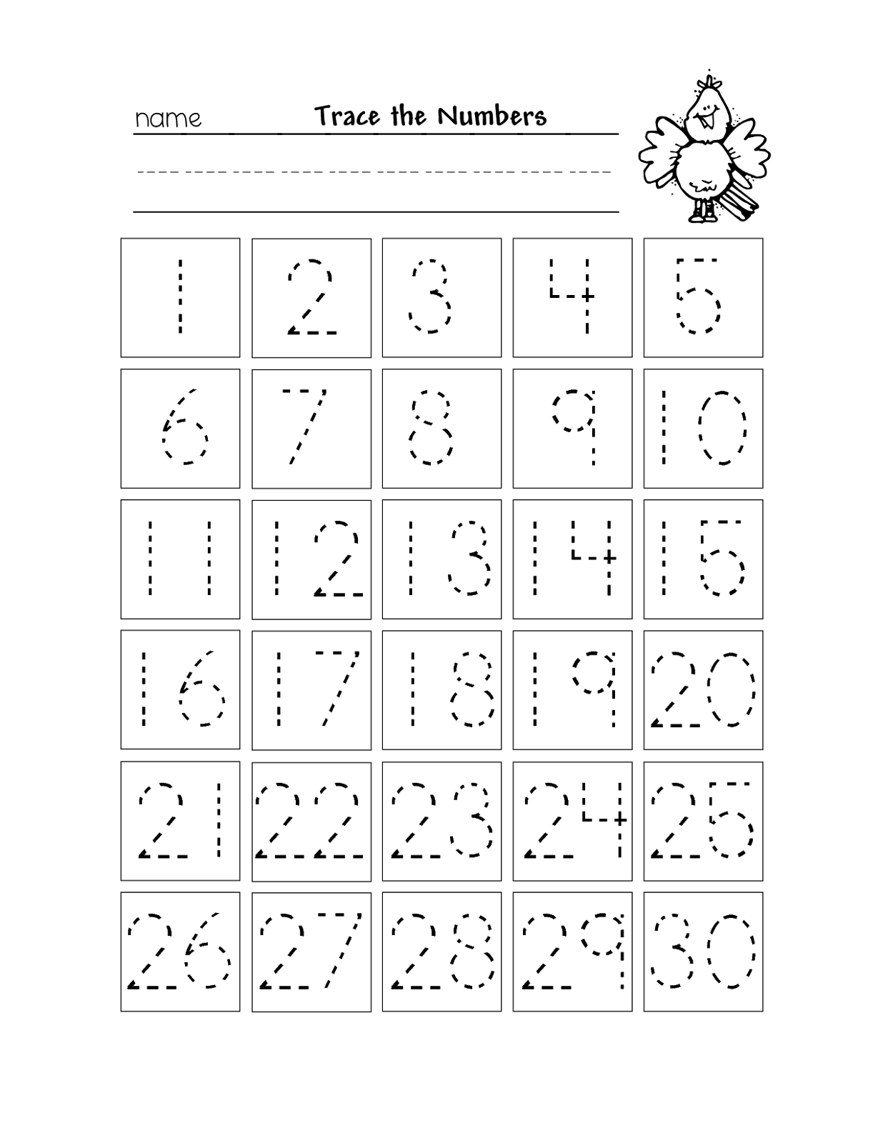 Free Printable Number Chart 1 30 Activity Shelter