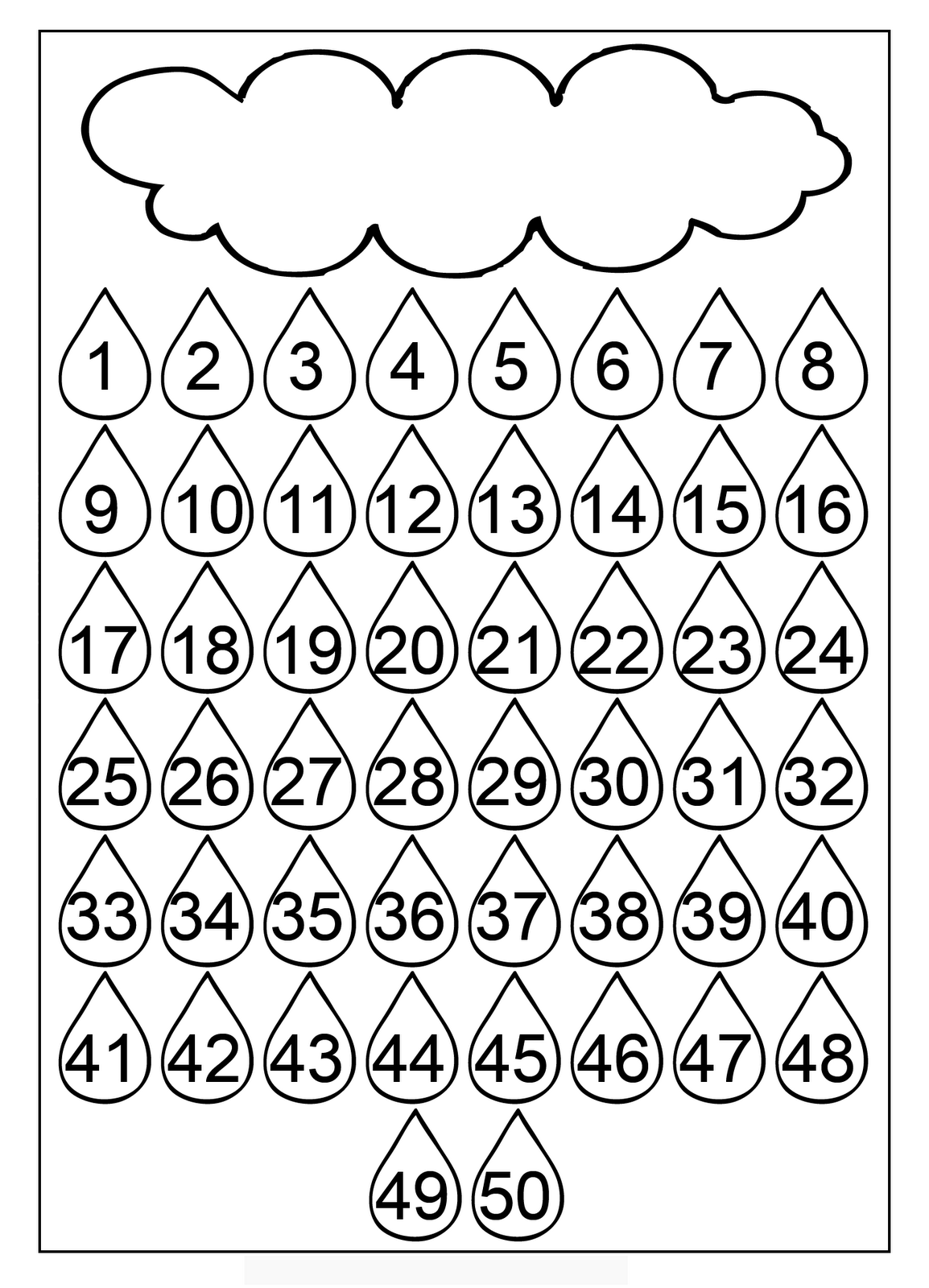 Number Charts 1 50 To Print Activity Shelter