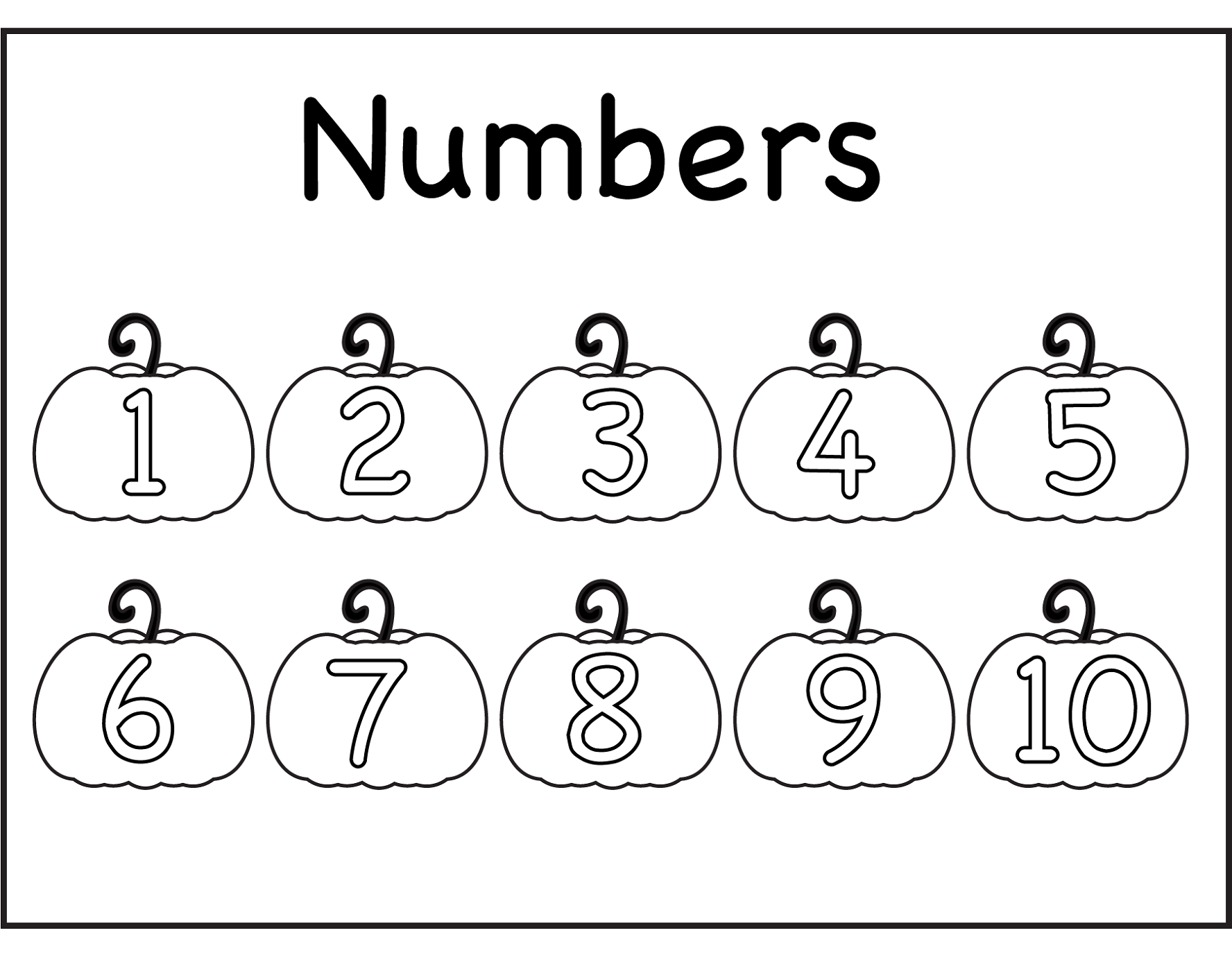 numbers 1-10 worksheets fruit