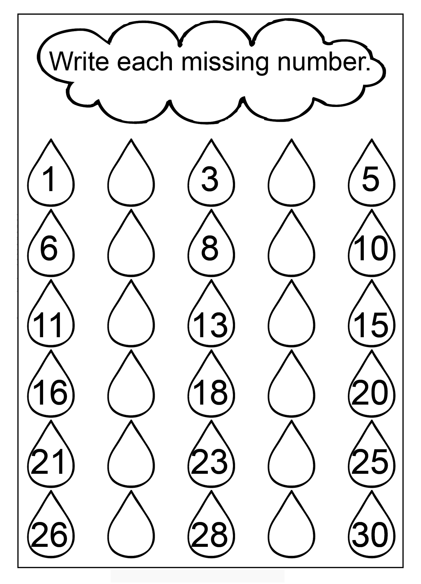 Write Numbers To 30 Worksheet