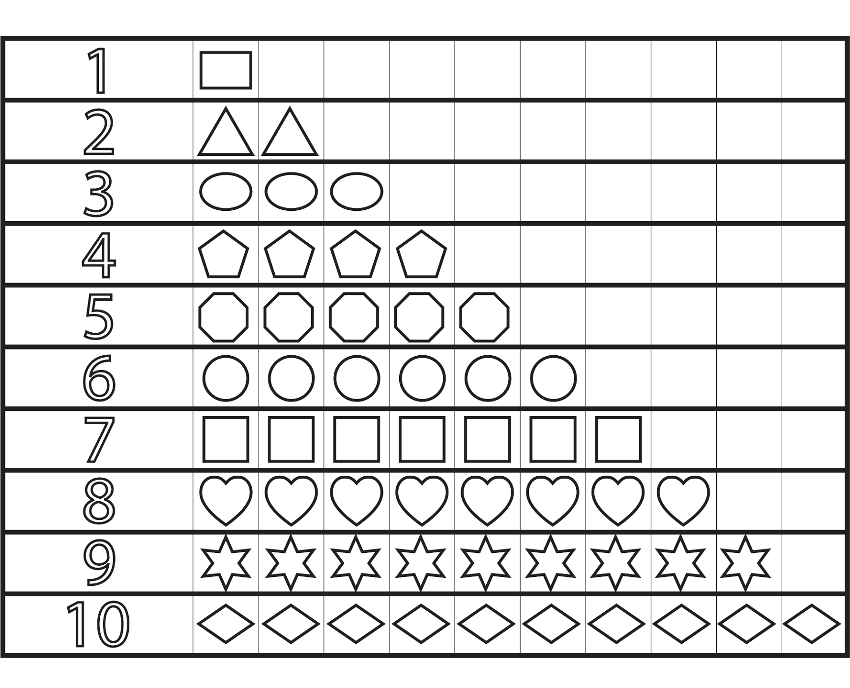 numbers and shapes practice