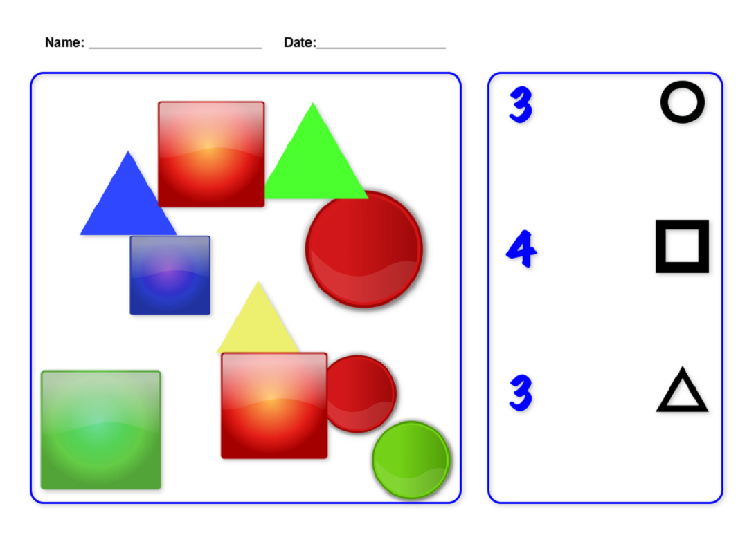 numbers and shapes worksheet