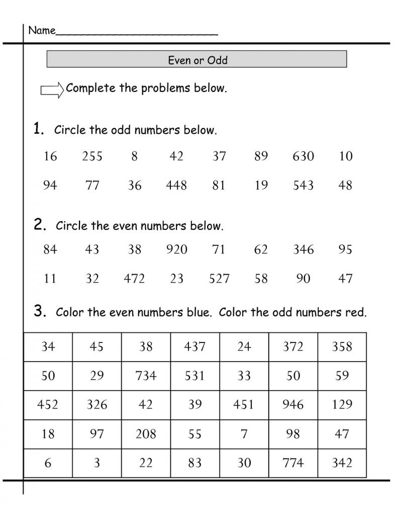 Odd And Even Number Worksheets Practice Activity Shelter