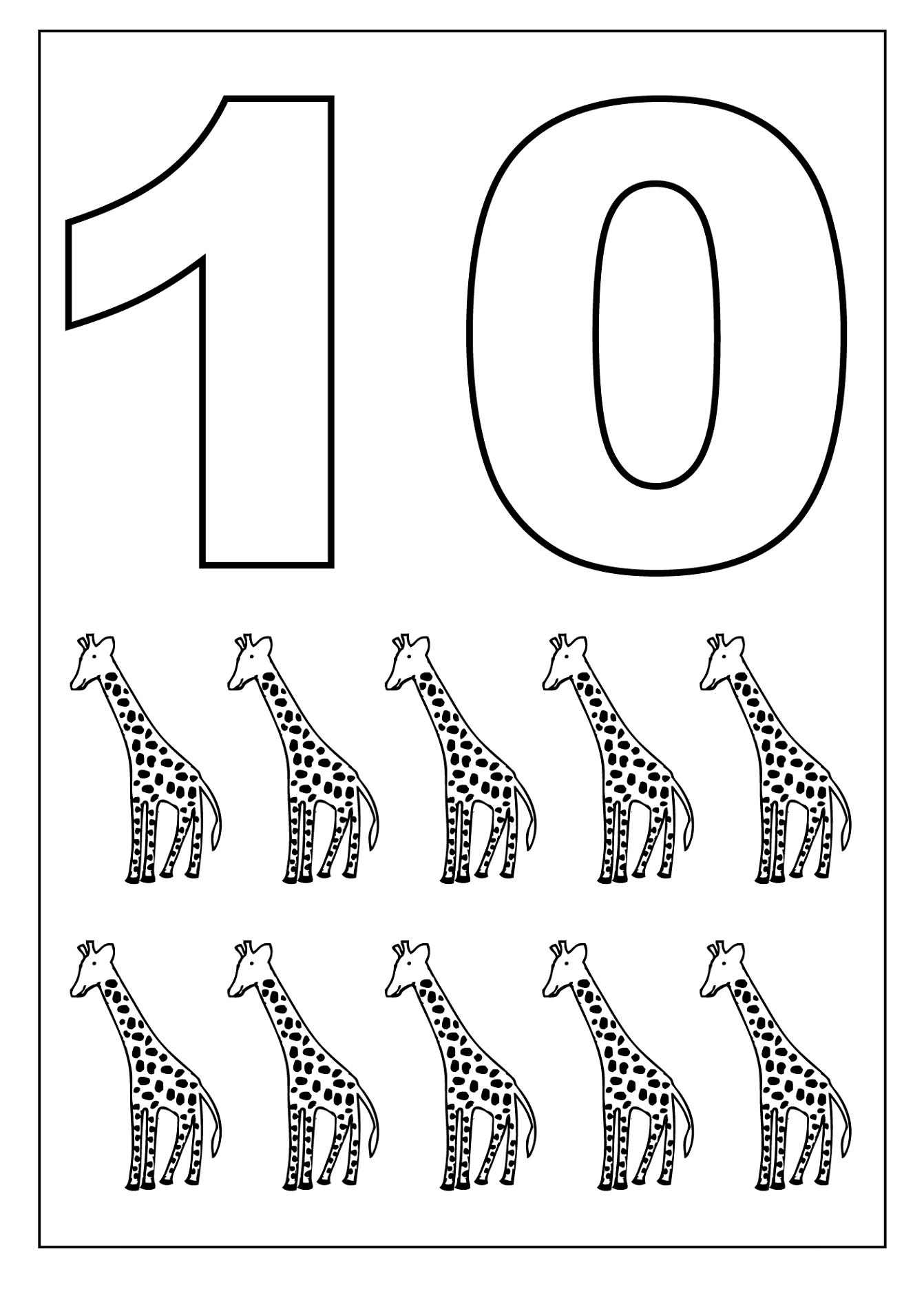 picture of the number 10 for kindergarten