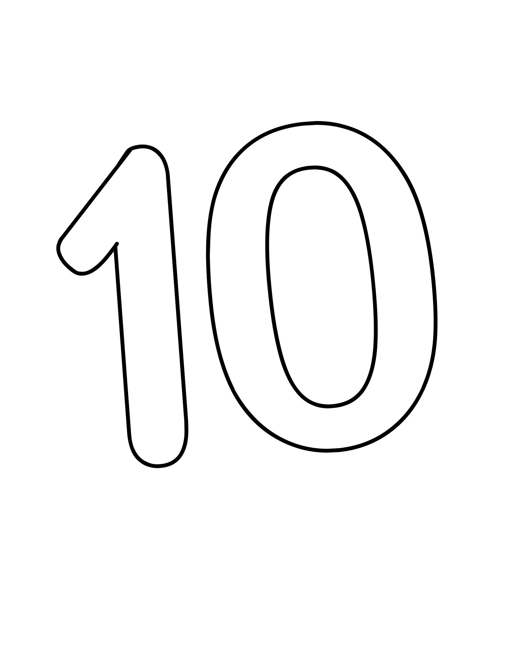 picture of the number 10 printable
