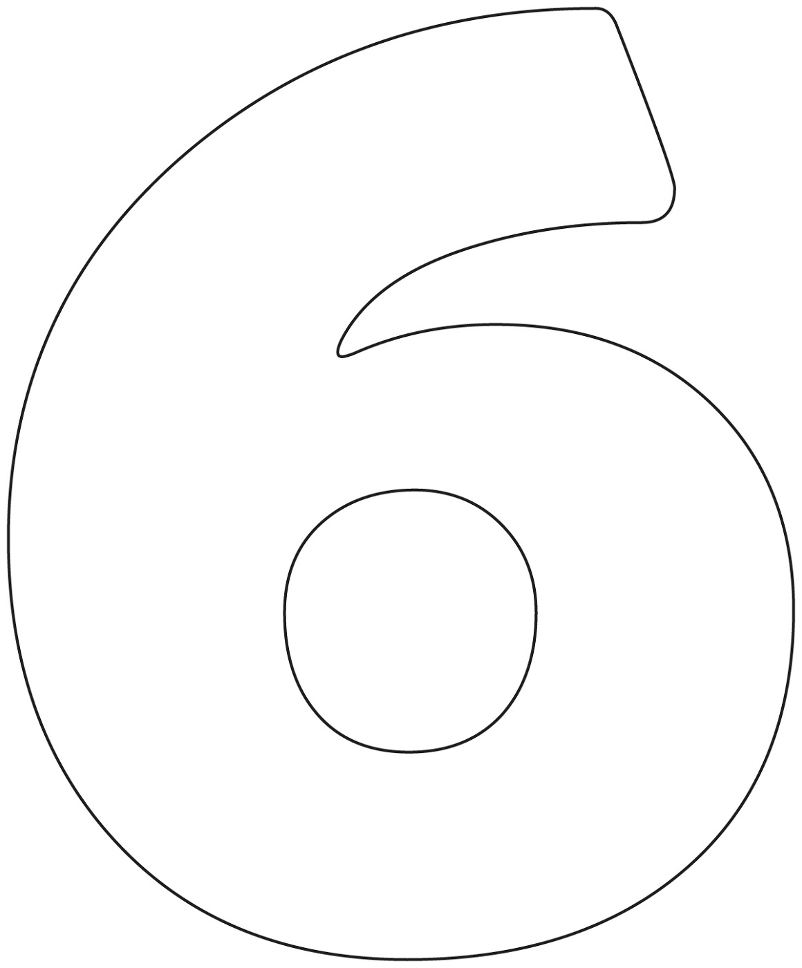picture of the number 6 printable