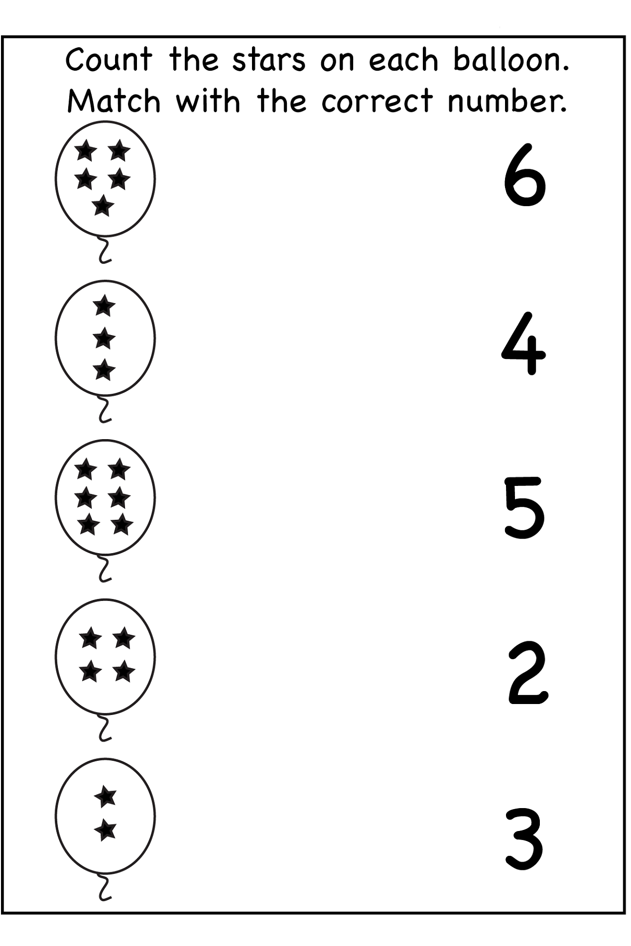 pre k worksheets numbers matching