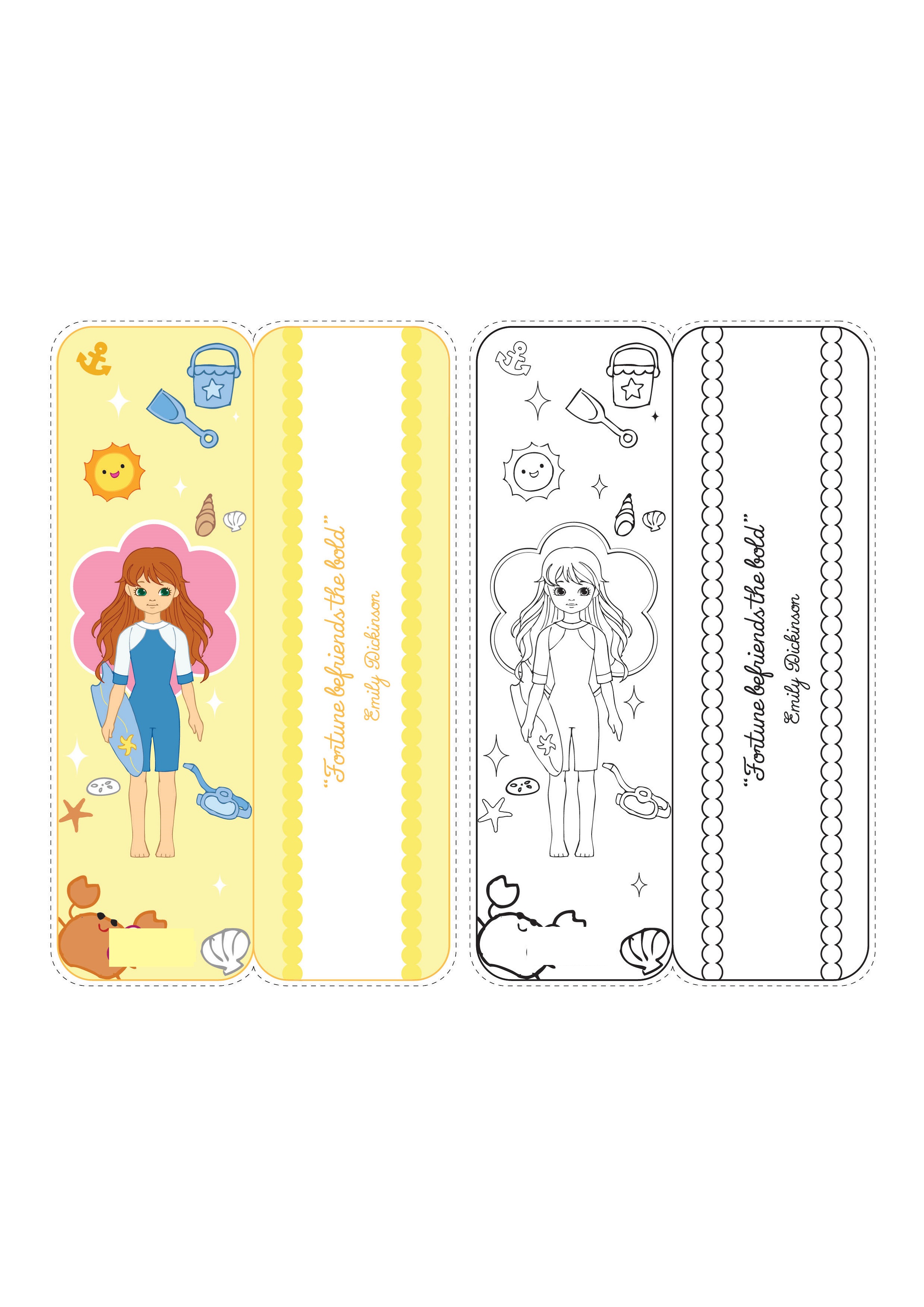 printable bookmarks for kids girls