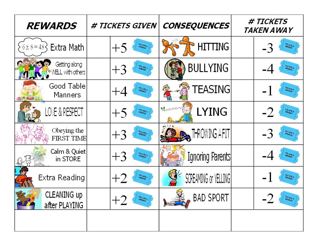 Free Printable Reward Chart Template