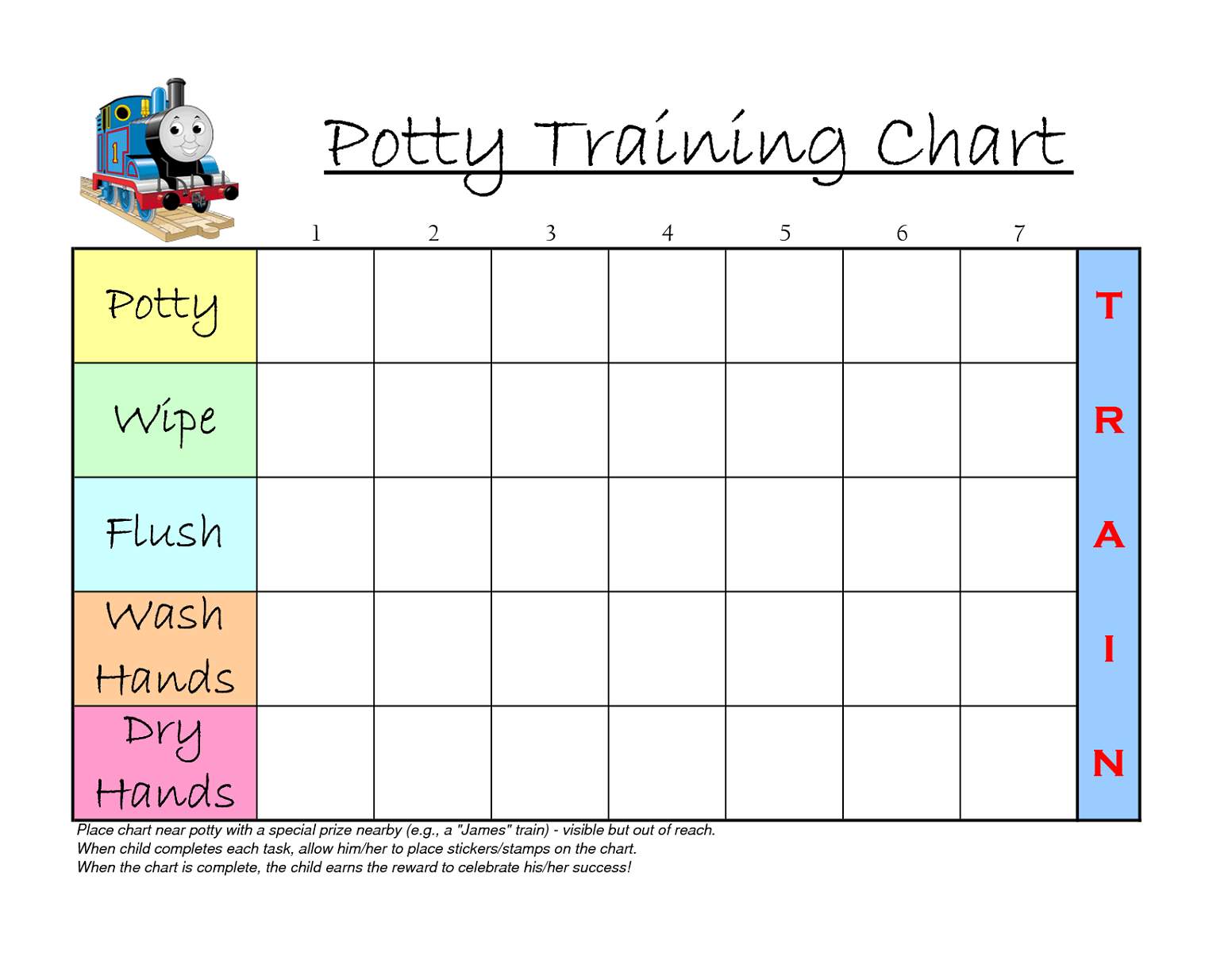 reward chart template potty