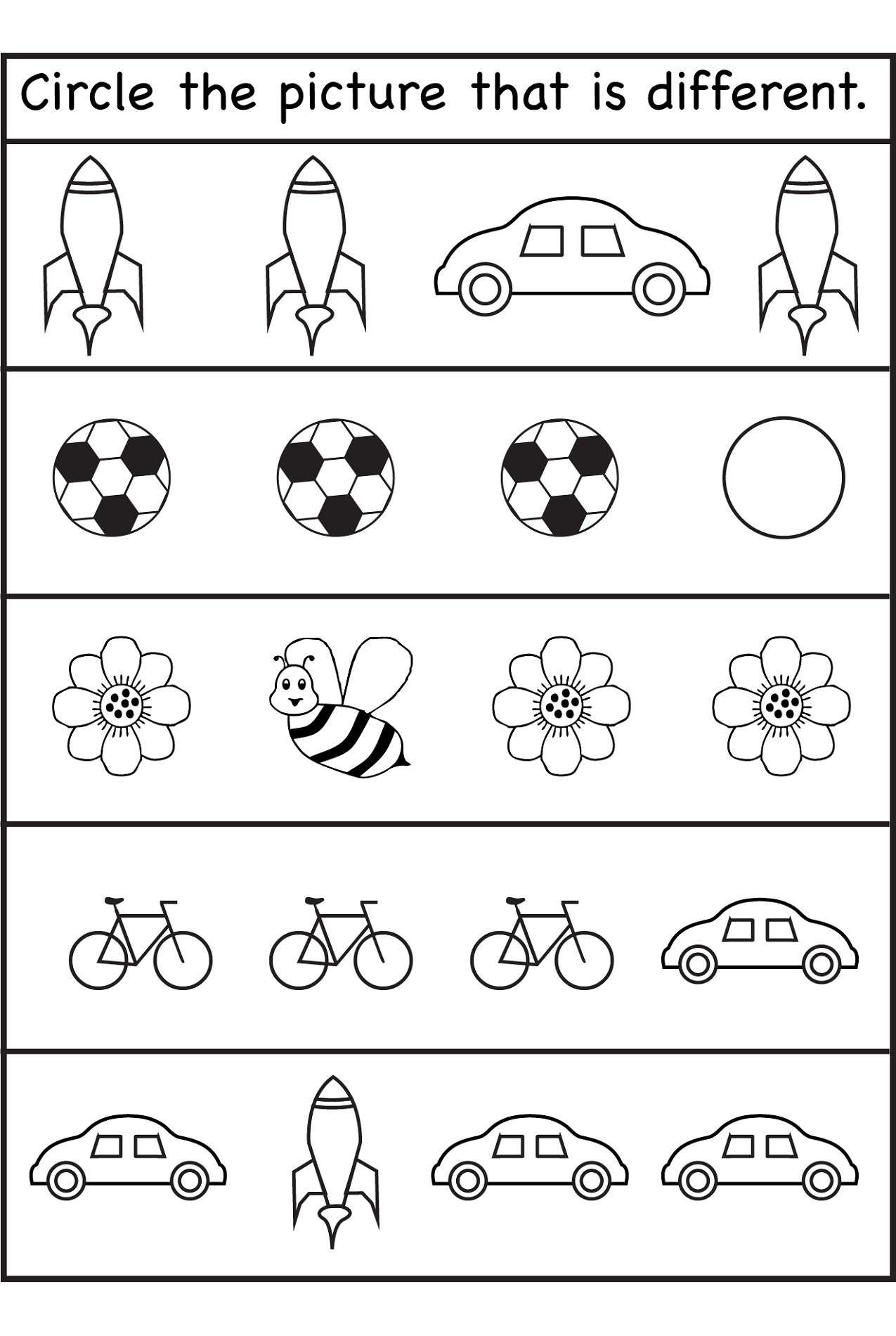 Free Printable For Kindergarten Worksheets