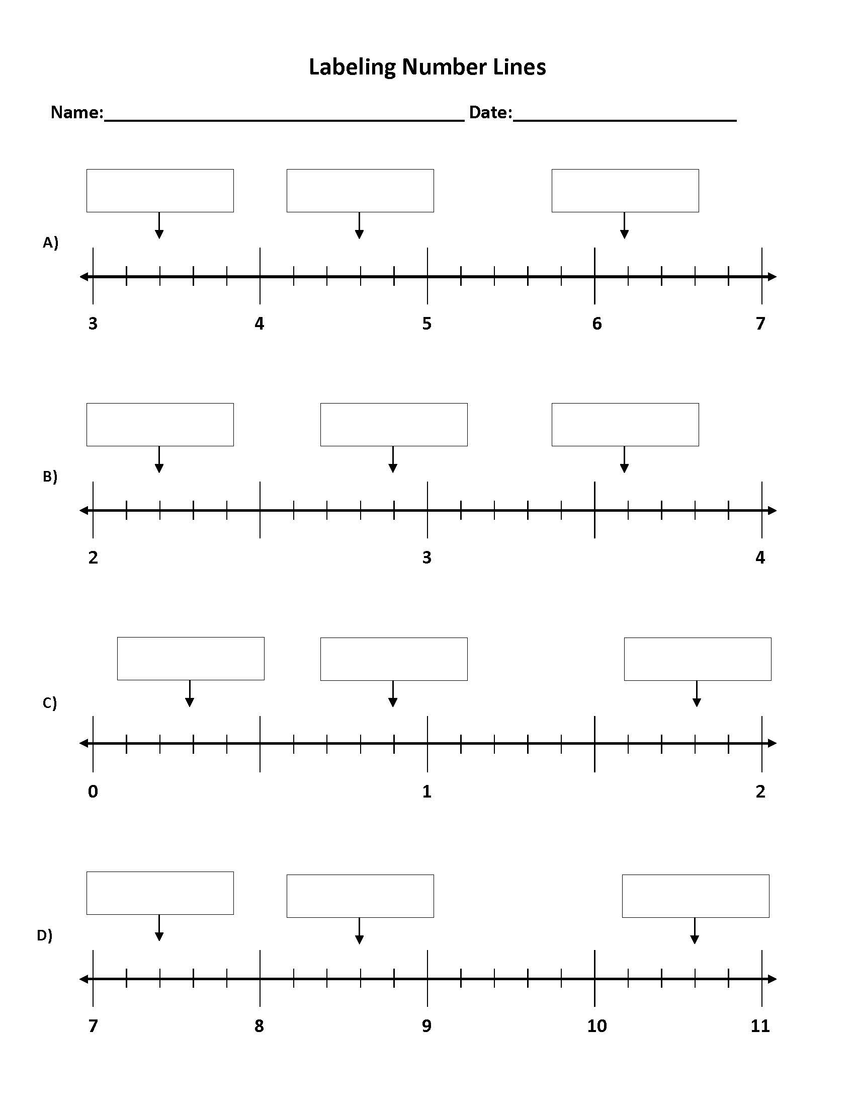 tenths and hundredths worksheet labelling