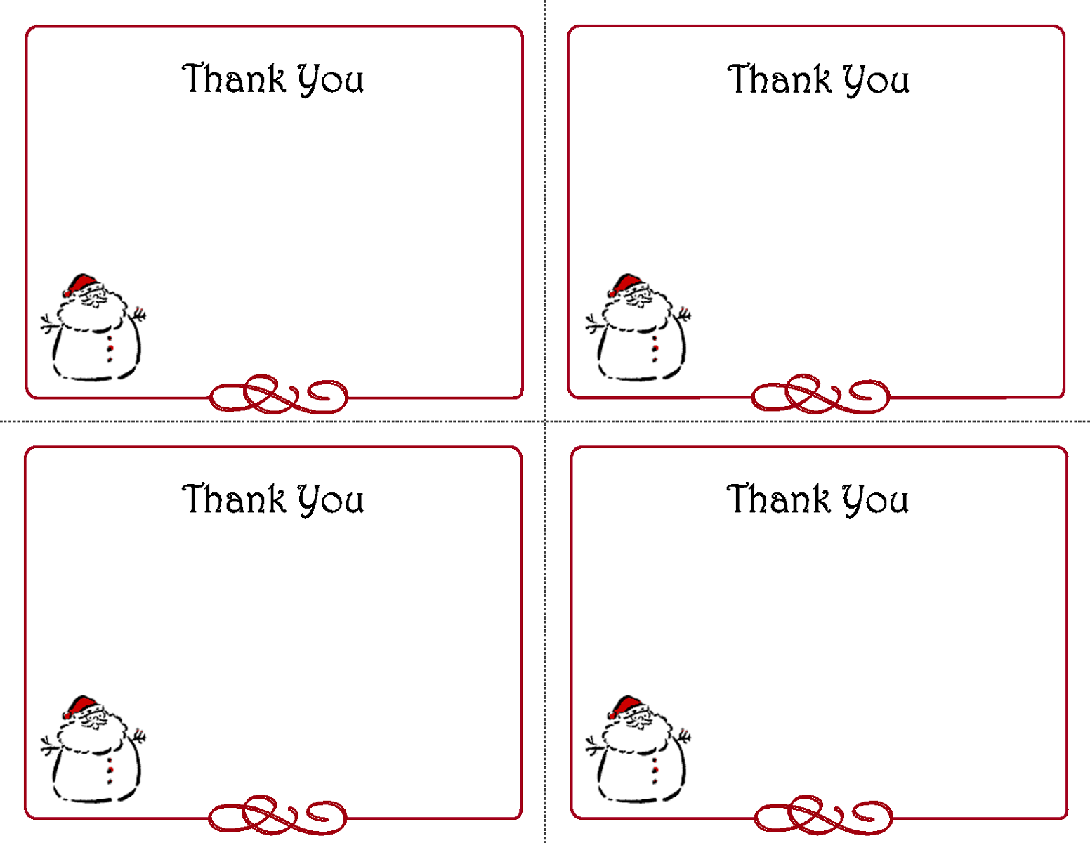 Thank You Note Cards Template