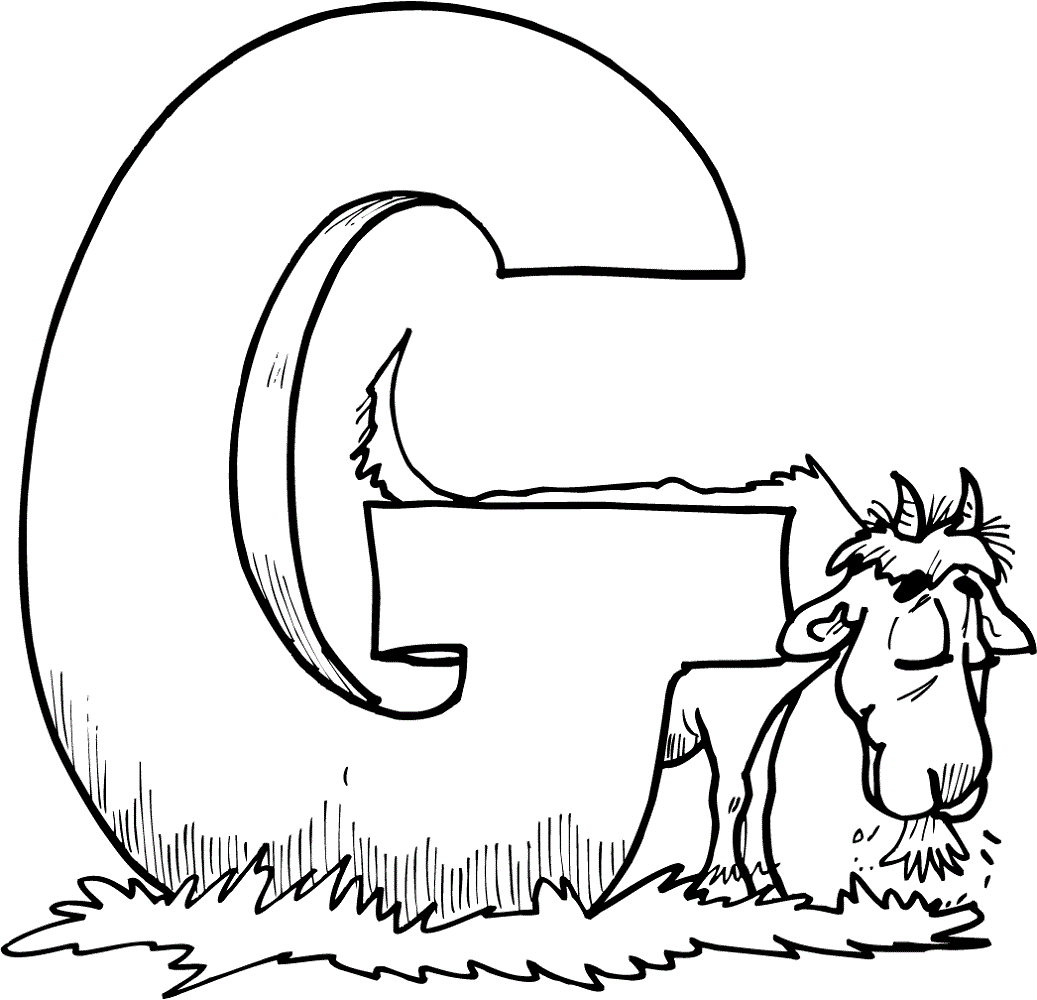 trace letter G goat