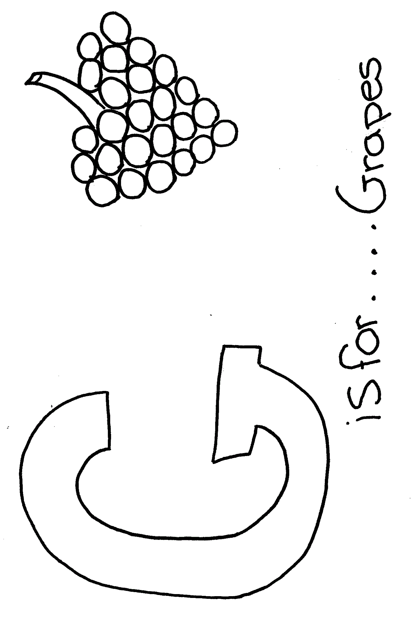 trace letter G grapes