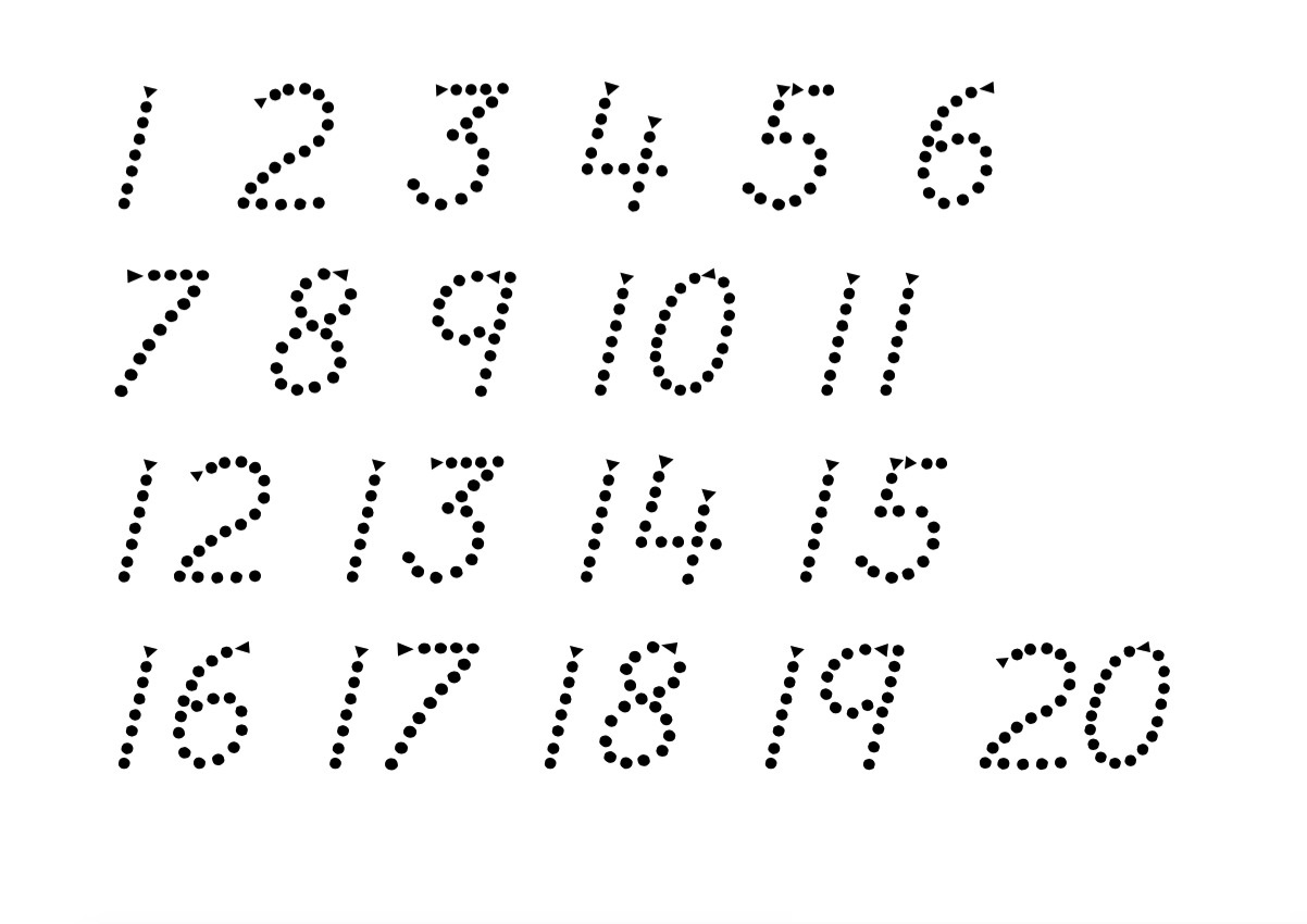 trace numbers 1 20 to learn